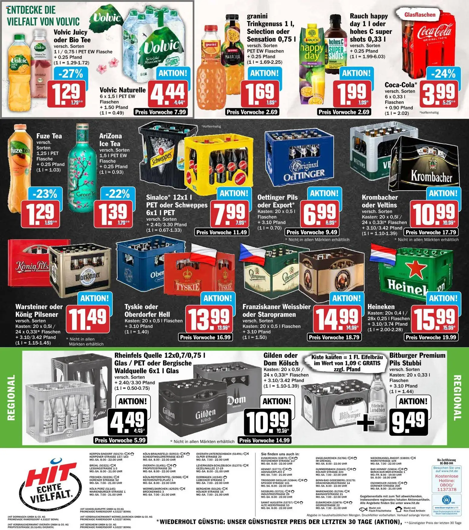 HIT Prospekt – gültig ab 12.10.2026 | Seite: 18 | Produkte: Bitburger, Franziskaner, Cola, Volvic