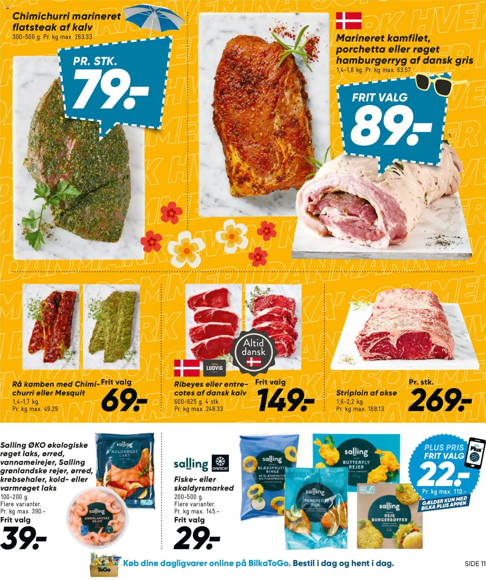 Bilka tilbudsavis – gyldig fra 17/07/2026 | Side: 11 | Produkter: Fisk, Hamburgerryg, Rejer, Butterfly
