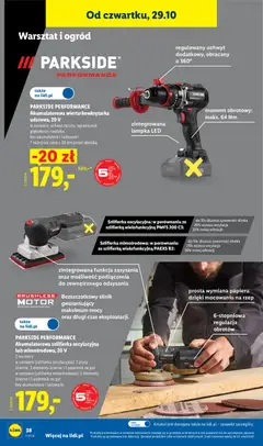 Pogląd oferty "Lidl Katalog" - ważna od 26.10.2026 | Strona: 44 | Produkty: Walizka, Plyty, Lampka led, Szlifierka