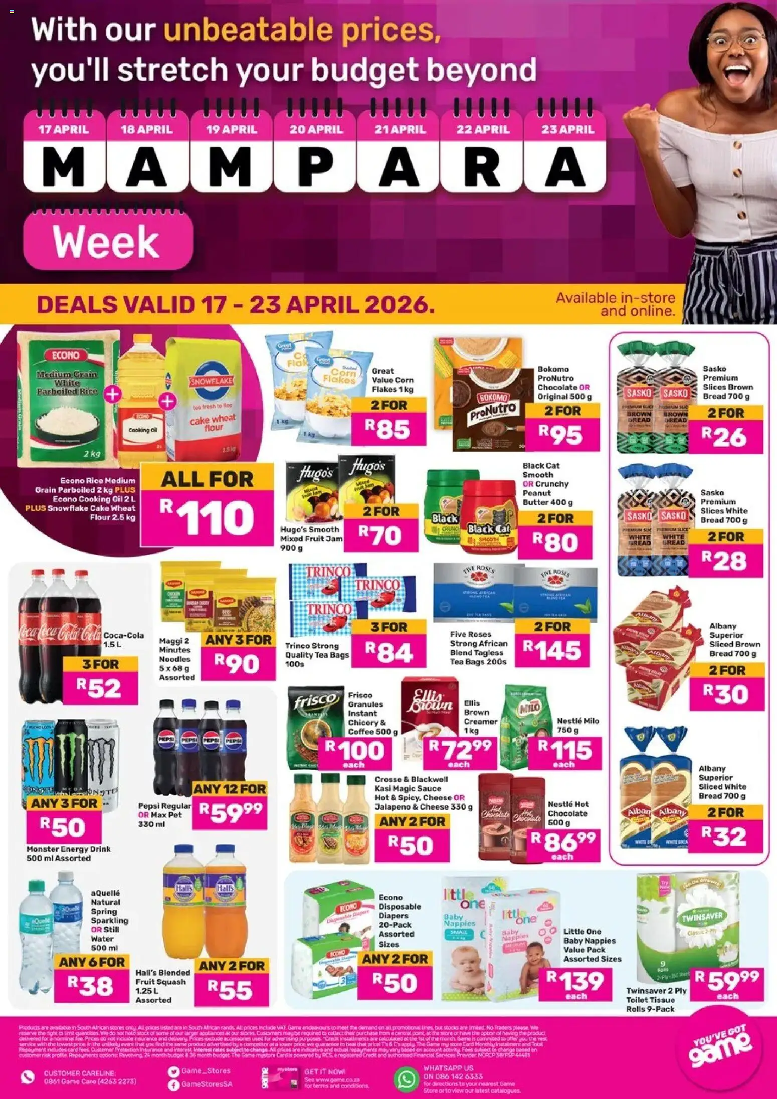Game - Mampara Week valid from 17.04.2026 | Page: 1 | Products: Game, Noodles, Oil, Sauce