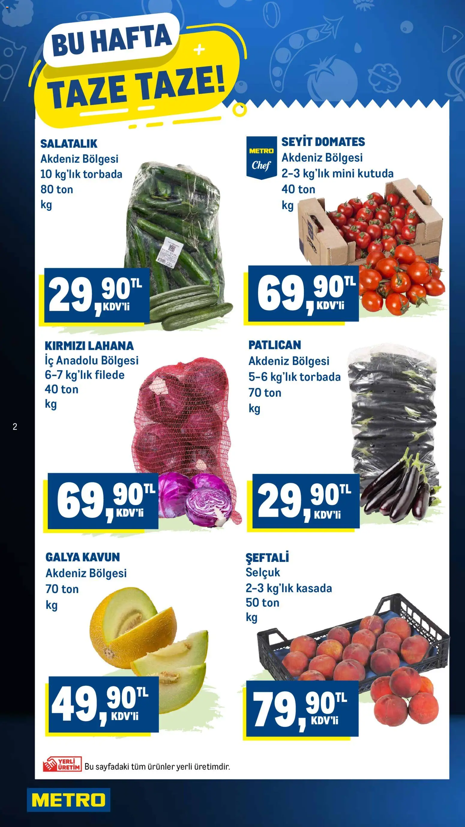 Metro Katalog - 02.06.2026 tarihinden itibaren geçerlidir | Sayfa: 2 | Ürünler: Salatalık, Şeftali, Lahana, Kavun