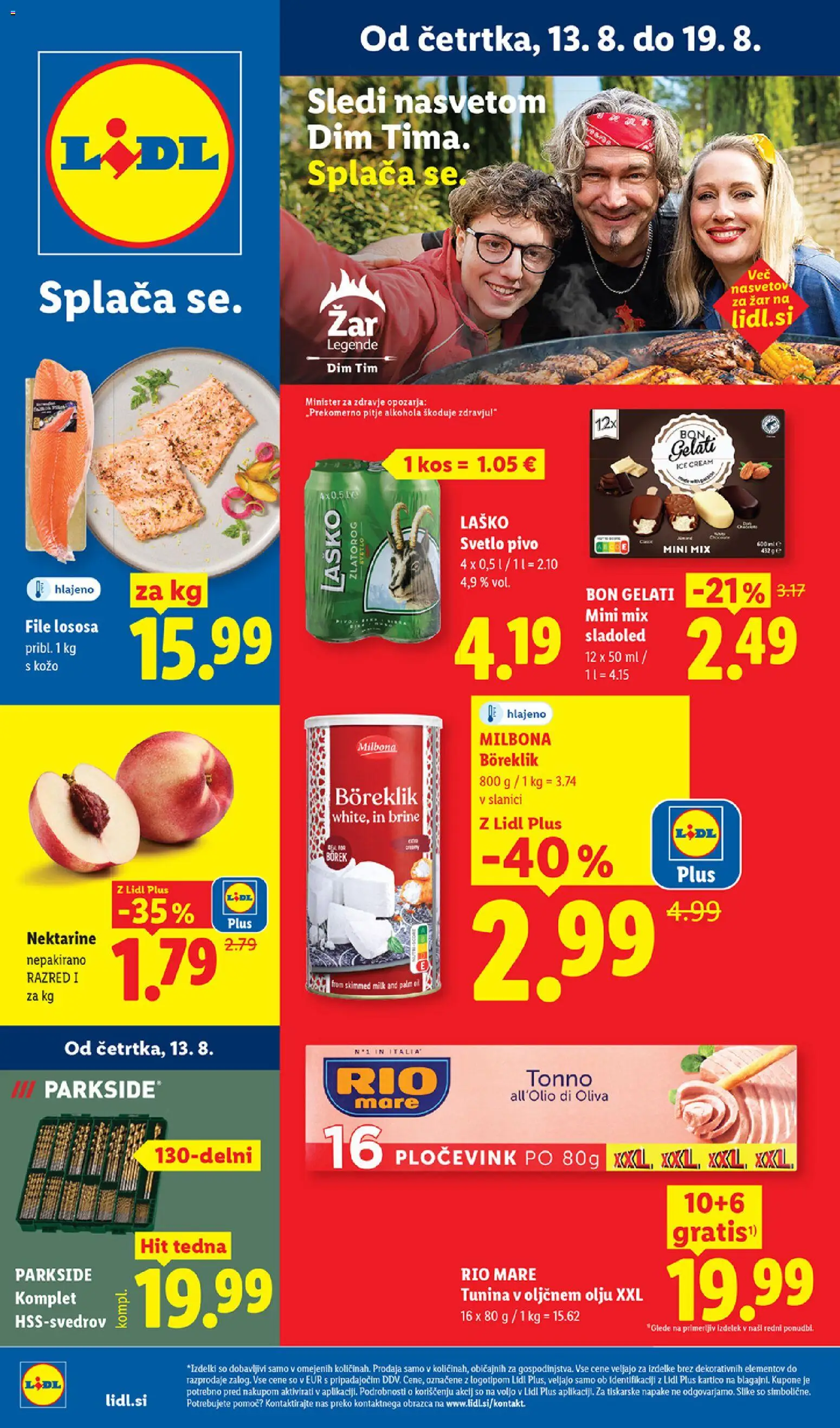 Novi Lidl katalog ponudbe – veljaven od 13.08.2026 | Stran: 1 | Izdelki: Zar, Tuna, Olive, Pivo