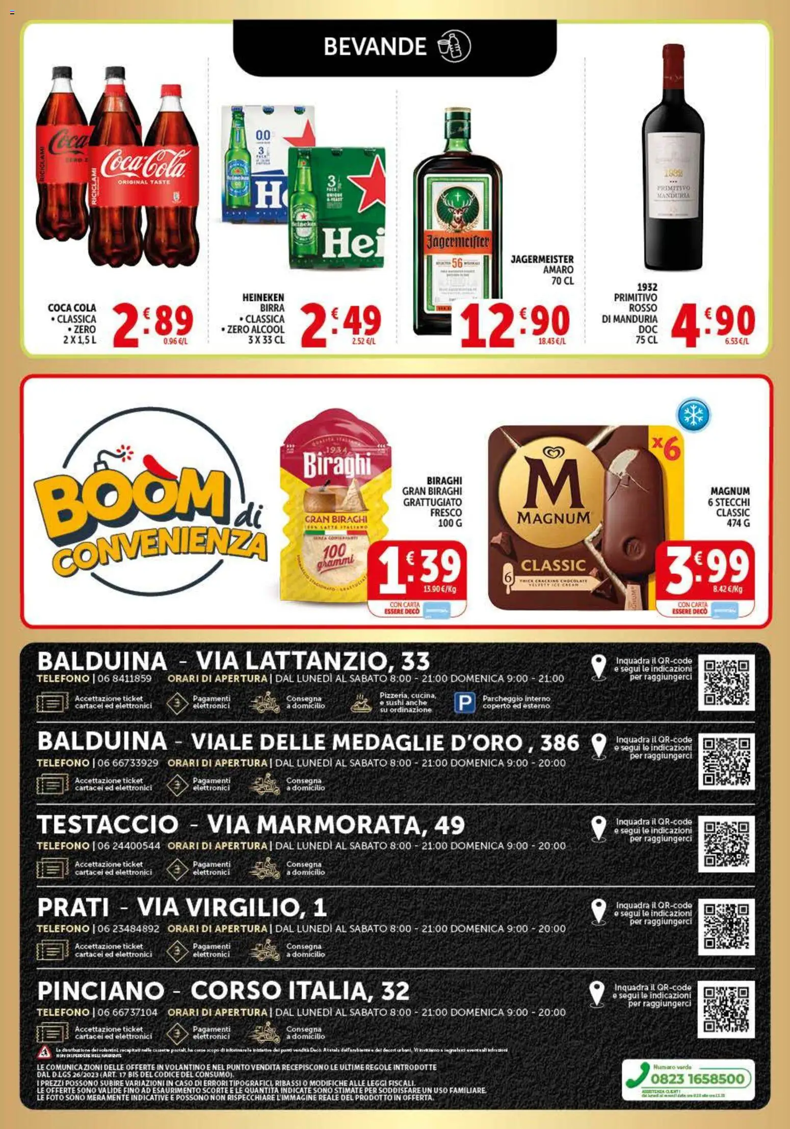 Volantino Decò del 31/07/2026 | Pagina: 6 | Prodotti: Birra, Telefono, Amaro, Coca Cola
