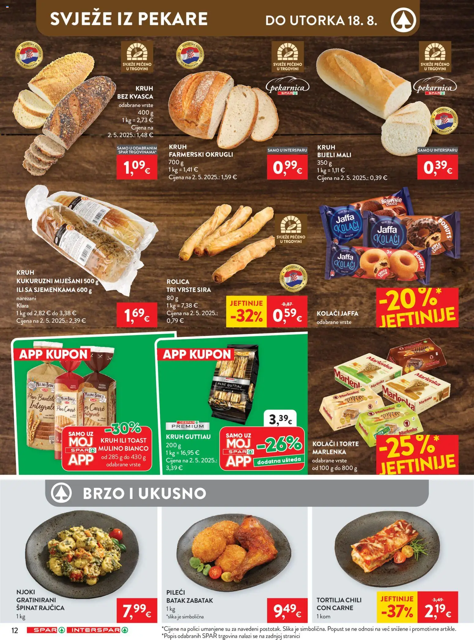 Interspar katalog | vrijedi od 12.08.2026 | Stranica: 13 | Proizvodi: Špinat, Kolači, Pečeno, Toast kruh