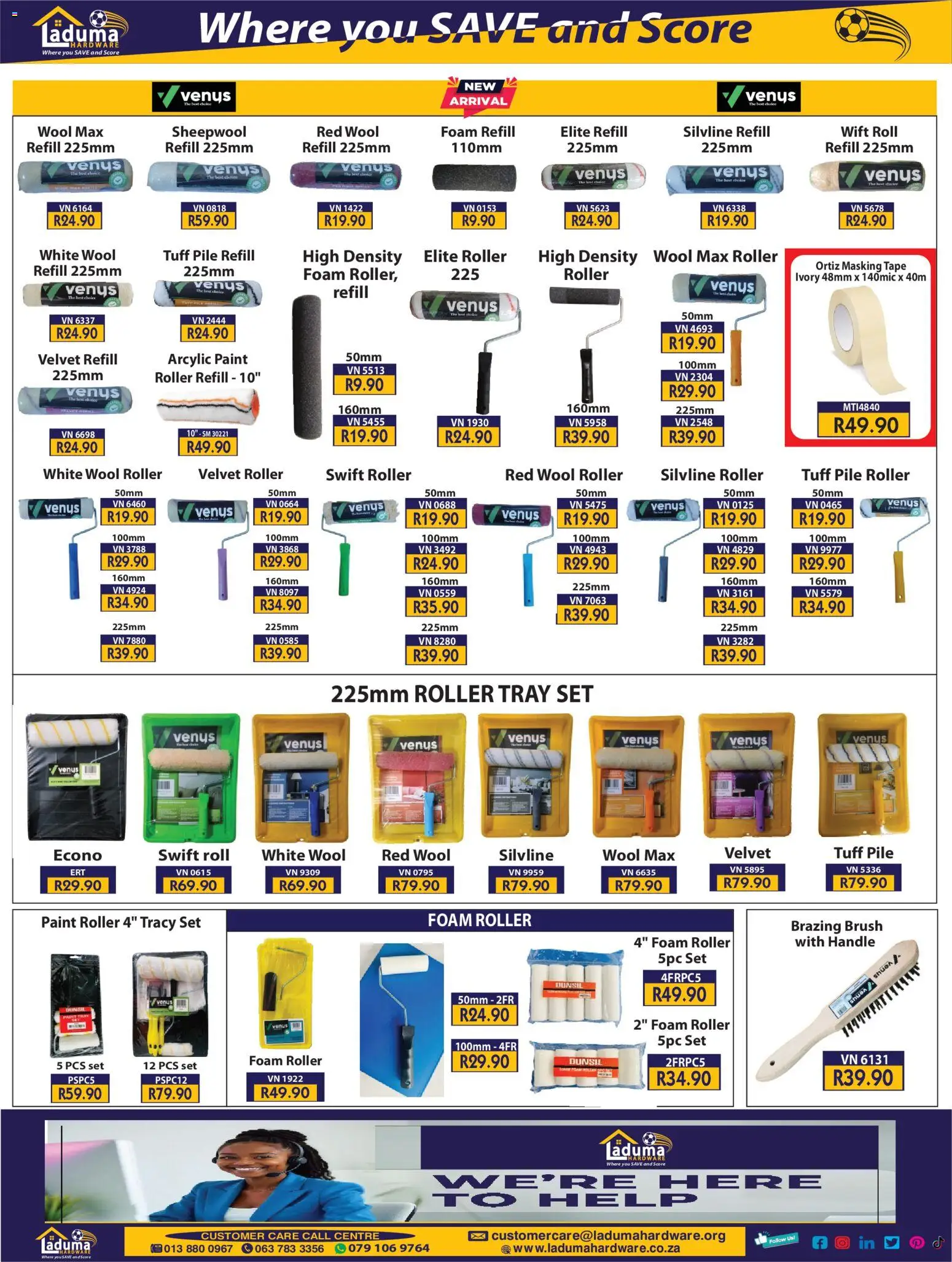 New Laduma Hardware catalogue – valid from 01.04.2026 | Page: 13 | Products: Tray, Paint, Foam, Tape