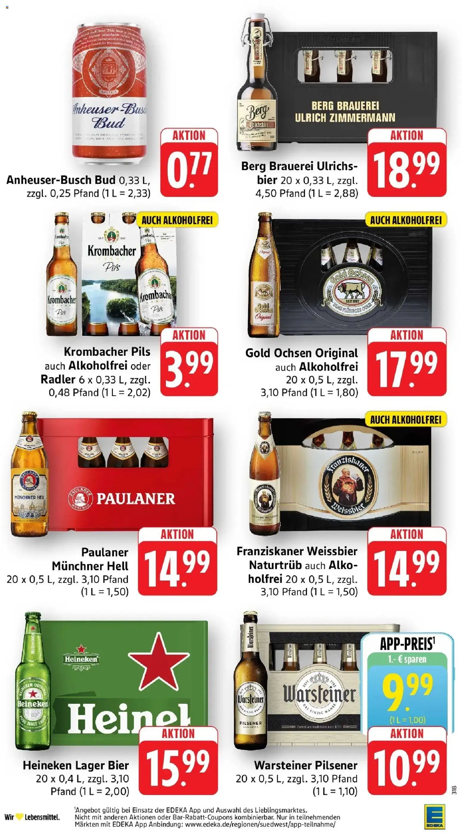 Edeka Prospekt Laupheim (ab 26.10.2026) » Angebote Online | Seite: 33 | Produkte: Weißbier, Pils, Heineken, Paulaner