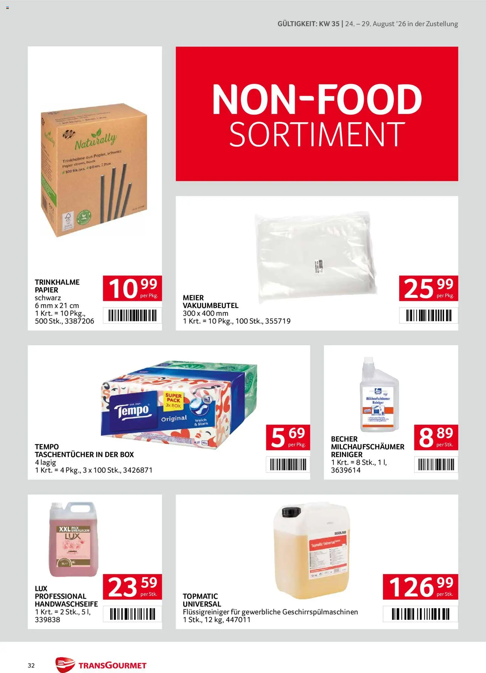 Transgourmet Zustellaktion gültig ab 24.08.2026 | Seite: 32 | Produkte: Box