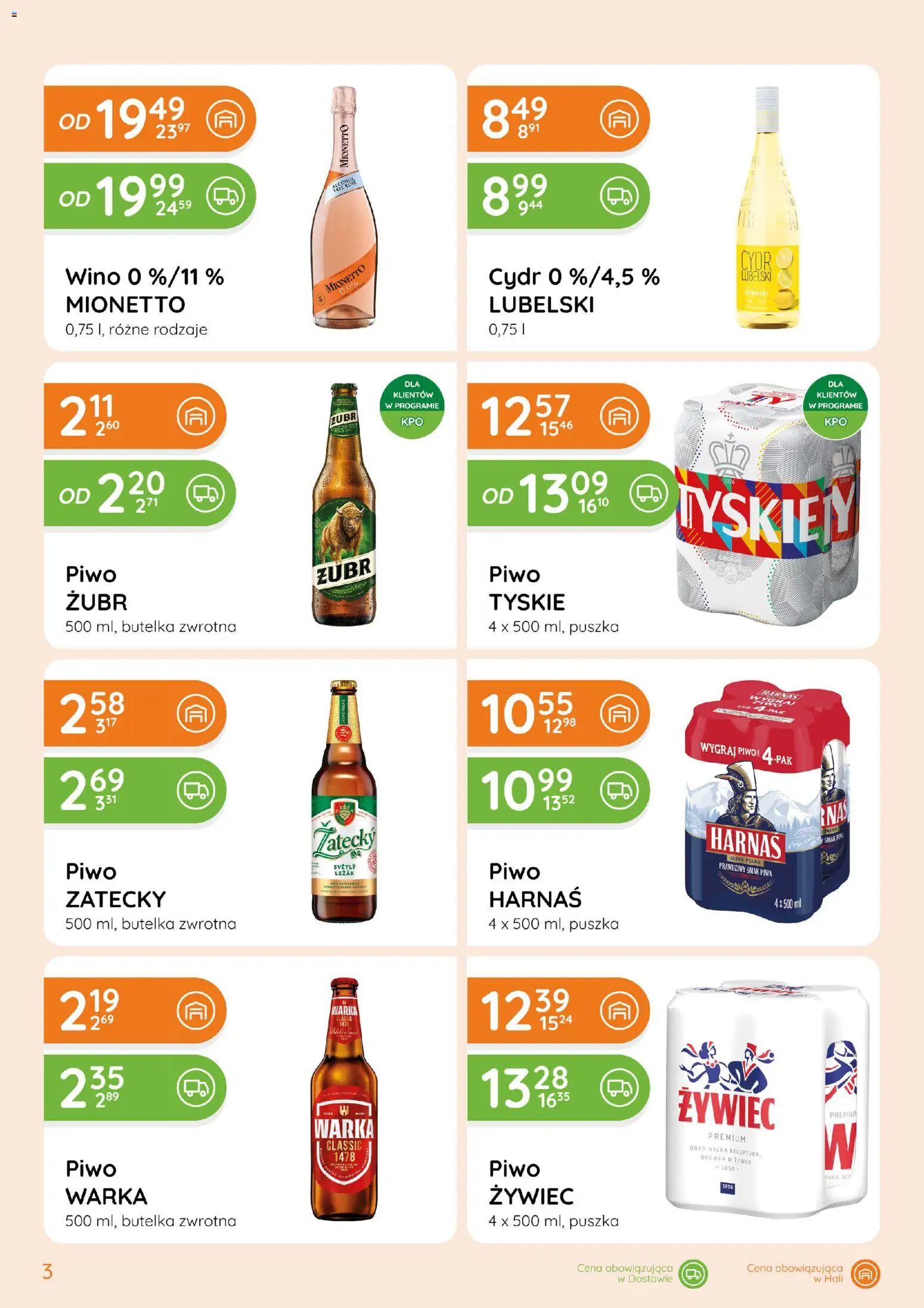 Eurocash gazetka - Ofensywa Alkoholowa od 16.10.2026 | Strona: 3 | Produkty: Piwo żubr, Leżak, Warka, Harnaś
