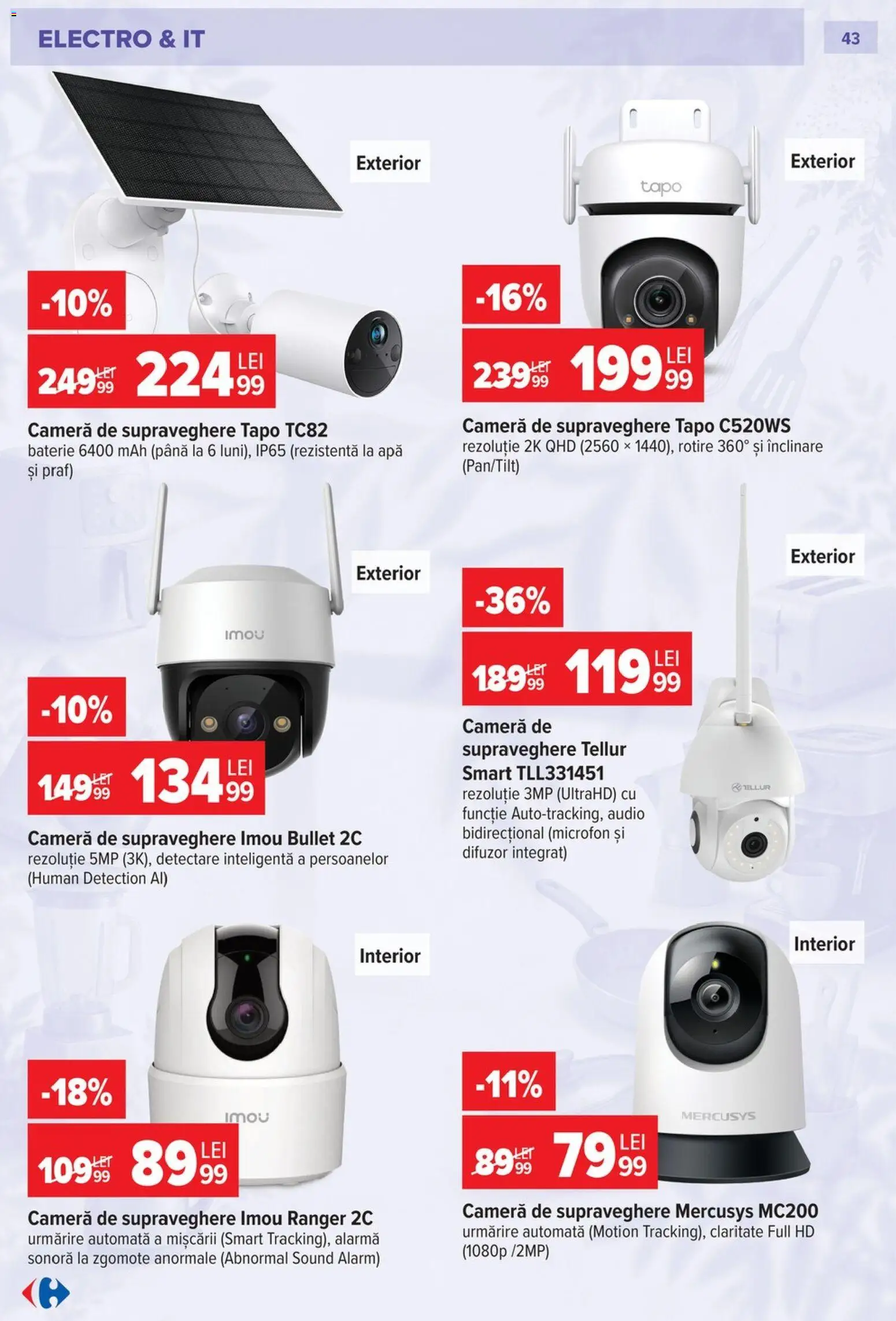 Noul catalog Carrefour – valabil de la 23.09.2026 | Pagină: 43 | Produse: Audio, Cameră, Baterie, Apă