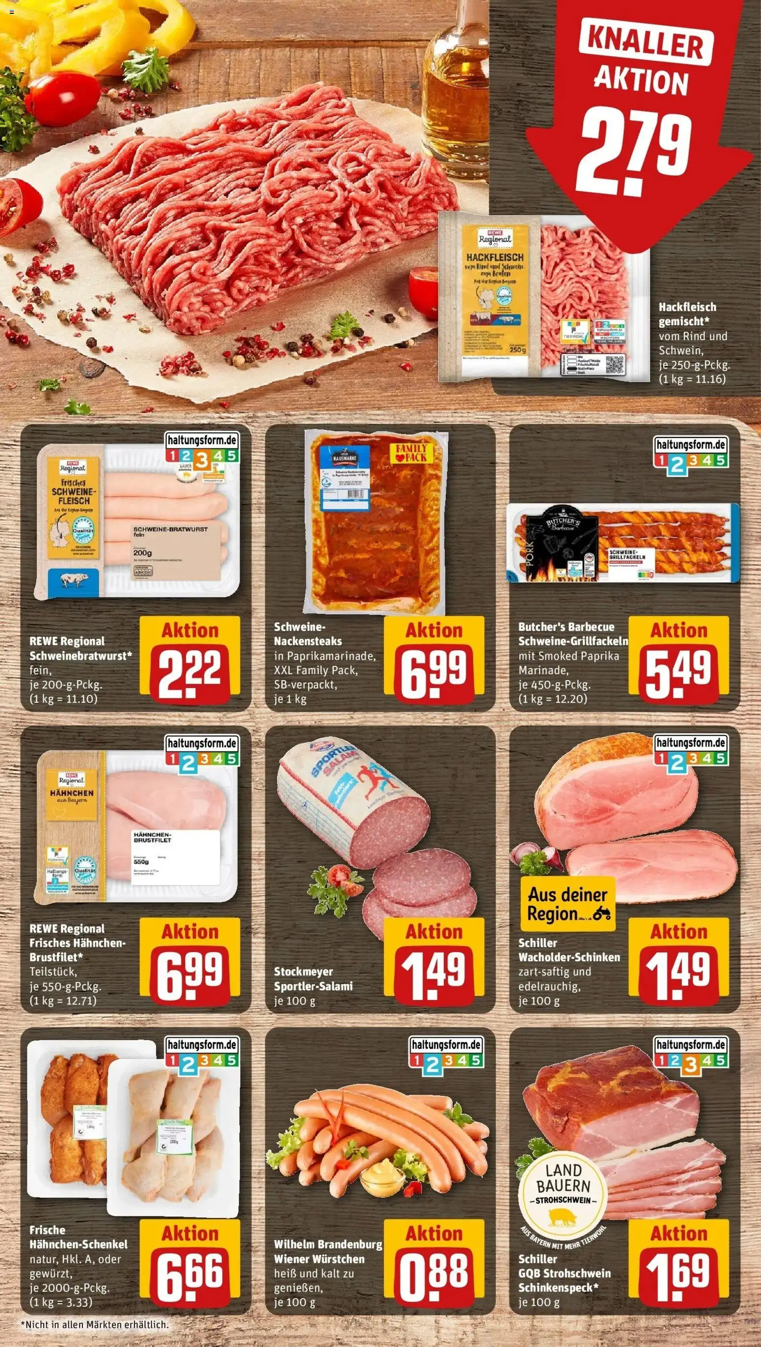 Rewe Prospekt Augsburg – gültig ab 27.07.2026 | Seite: 7 | Produkte: Nackensteaks, Paprika, Fleisch, Hackfleisch