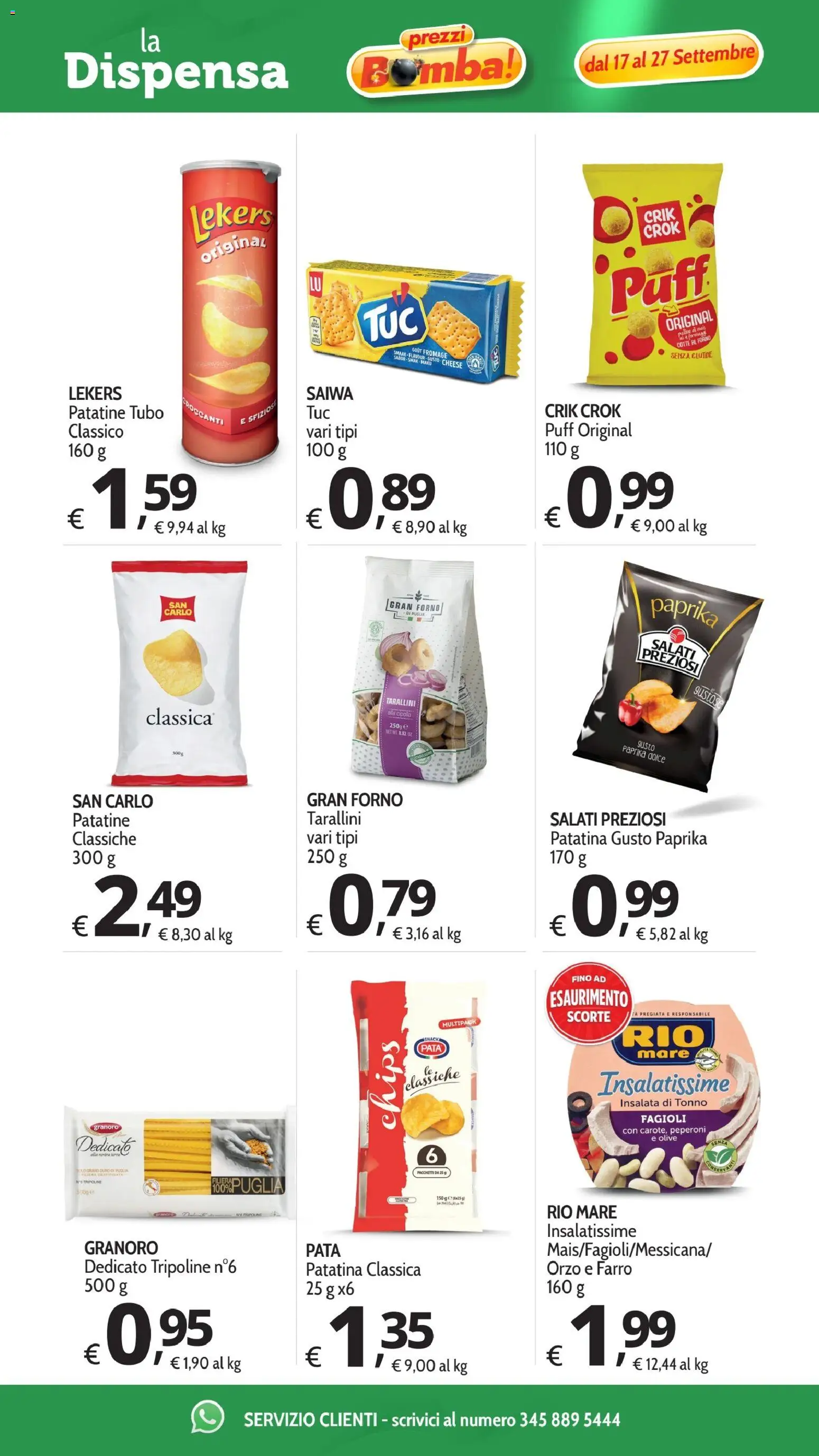 Volantino Primo Prezzo del 17/09/2026 | Pagina: 9 | Prodotti: Insalata, Tubo, Cipolla, Insalata di tonno