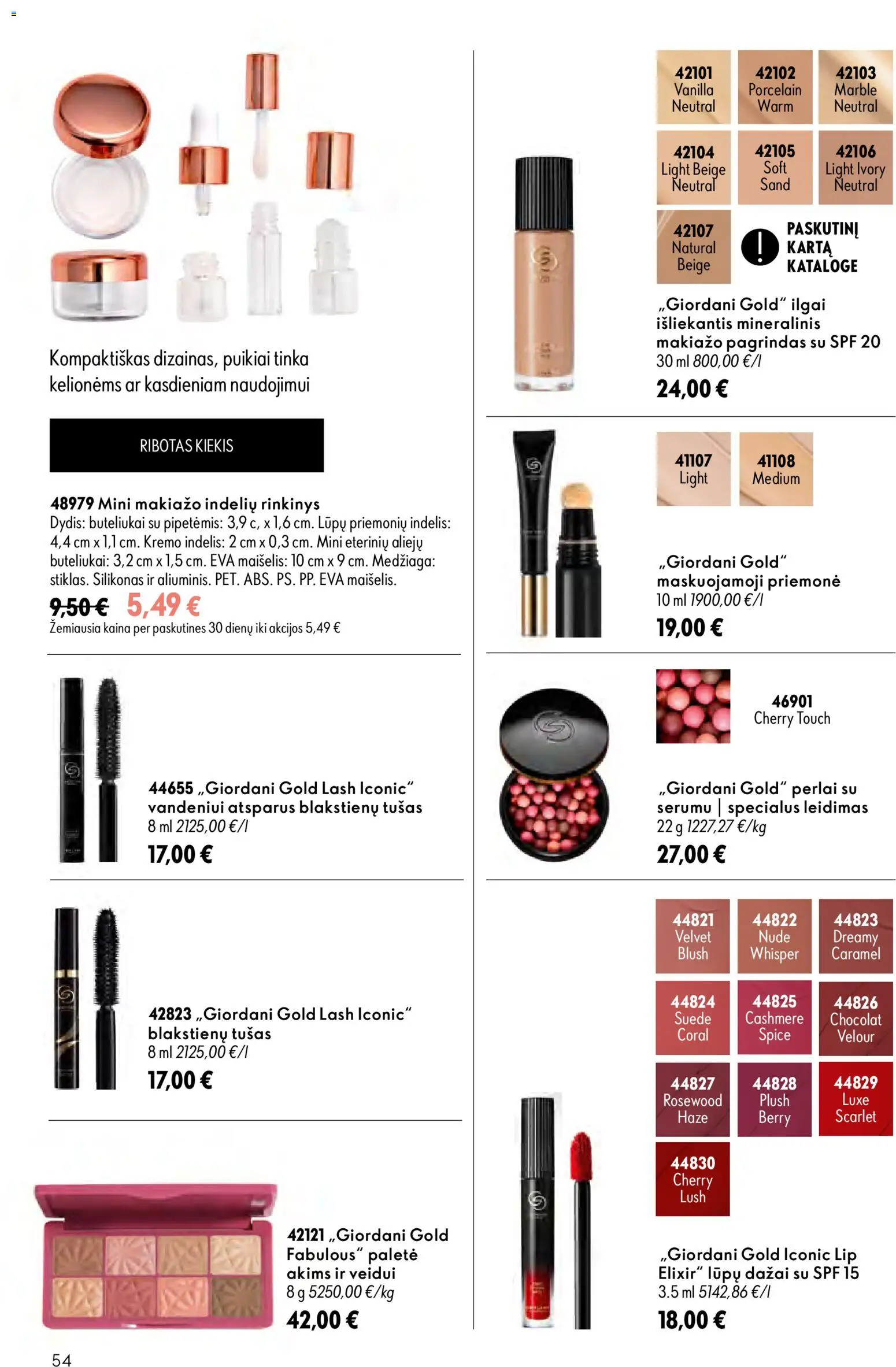 Oriflame akcijos nuo 2026.08.05 | Puslapis: 54 | Prekių: Makiažo pagrindas, Tušas
