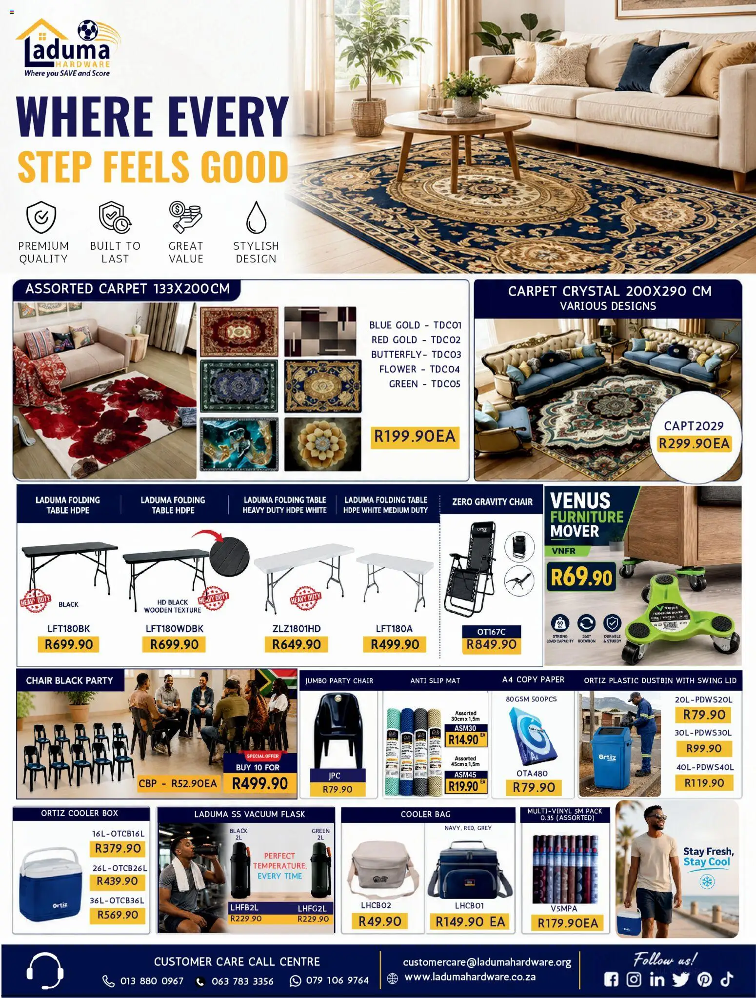 New Laduma Hardware catalogue – valid from 01/08/2026 | Page: 12 | Products: Bag, Table, Cooler, Paper