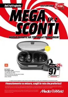 Anteprima del volantino Media World volantino valido a partire dal 03/08/2026 | Pagina: 11 | Prodotti: Auricolari, Top