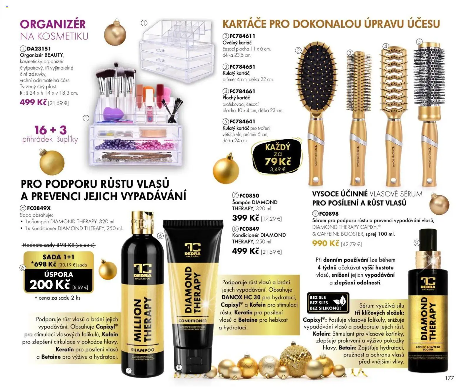 Nové Dedra akcie – leták je platný od 23.10.2026 | Strana: 77 | Produkty: Organizér, Šampón, Kondicionér