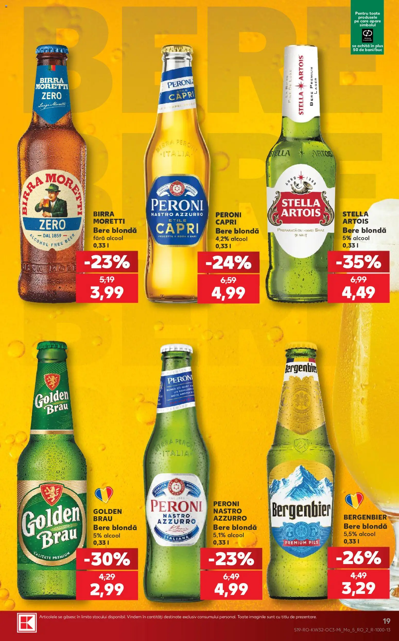 Kaufland RO akciós ujság - amely érvényes a következő dátumtól: 2026.08.05. | Oldal: 19 | Termékek: Stella artois