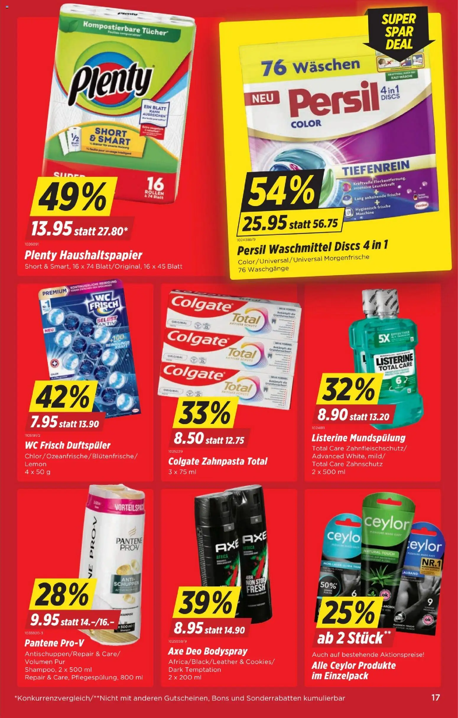 Denner aktionen – gültig ab 06.08.2026 | Seite: 17 | Produkte: Shampoo, Conditioner, Zahnpasta, Waschmittel