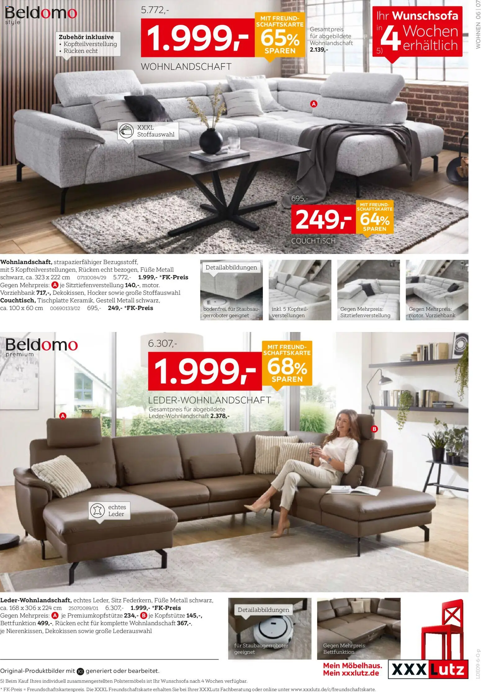 XXXLutz Polstermöbeltesterinnen und -tester gesucht! – gültig ab 29.08.2026 | Seite: 7 | Produkte: Wohnlandschaft, Hocker, Couchtisch