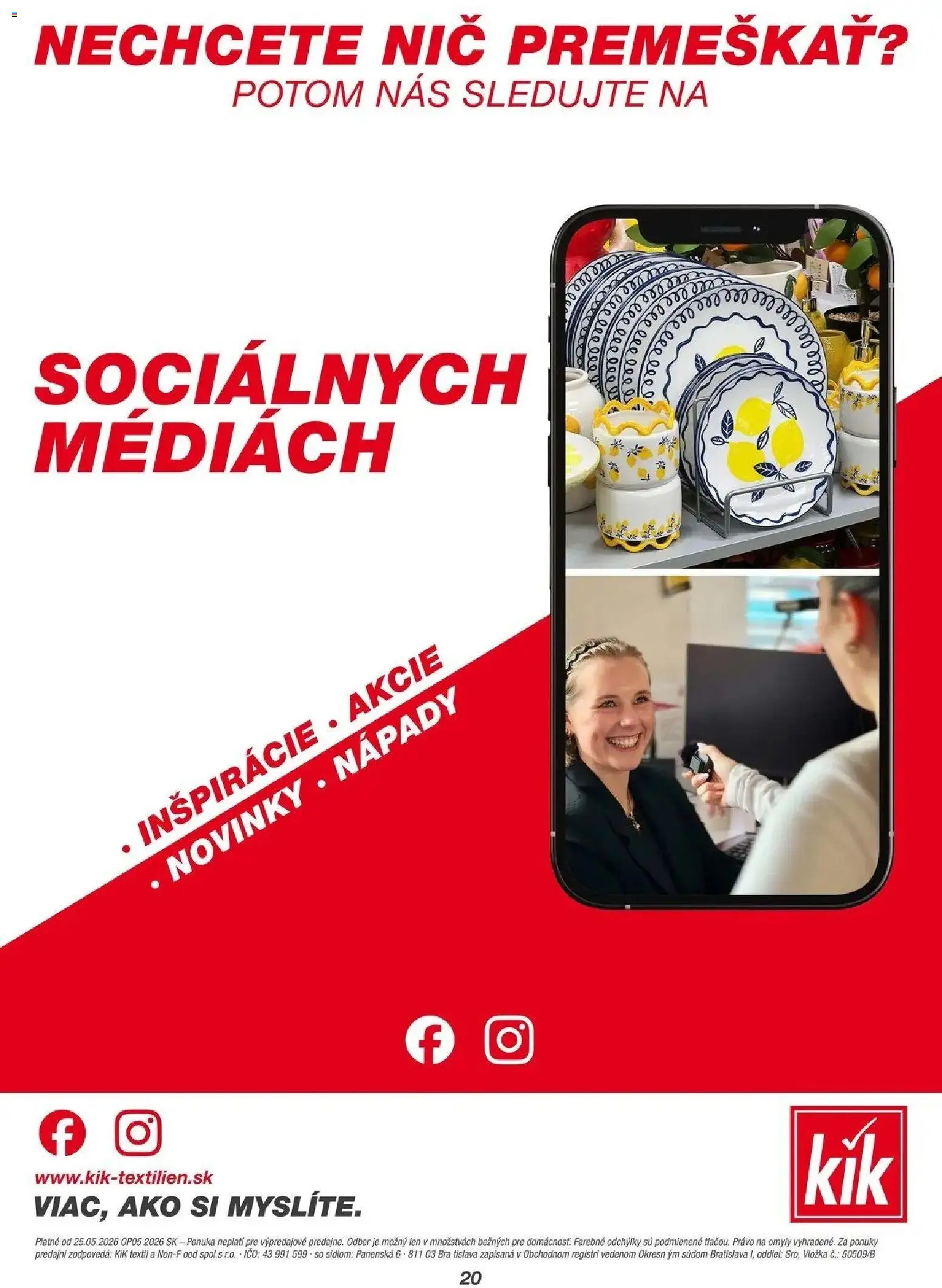 Nové Kik akcie – leták je platný od 25.05.2026 | Strana: 20