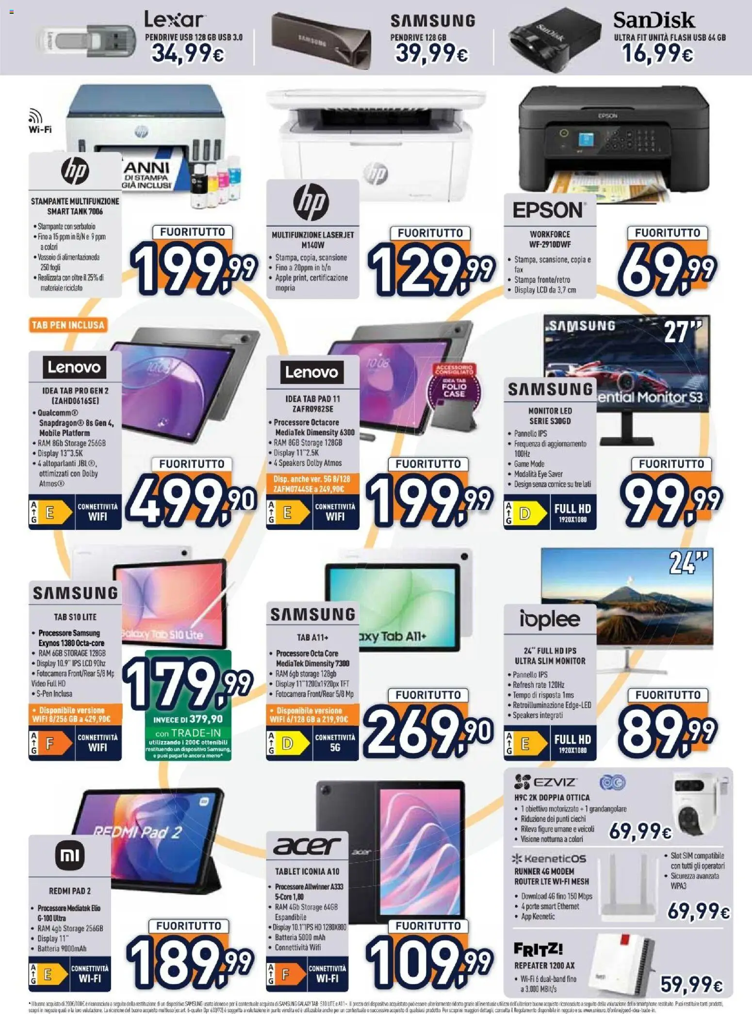Volantino Unieuro del 10/08/2026 | Pagina: 13 | Prodotti: Monitor, Mobile, USB, Samsung
