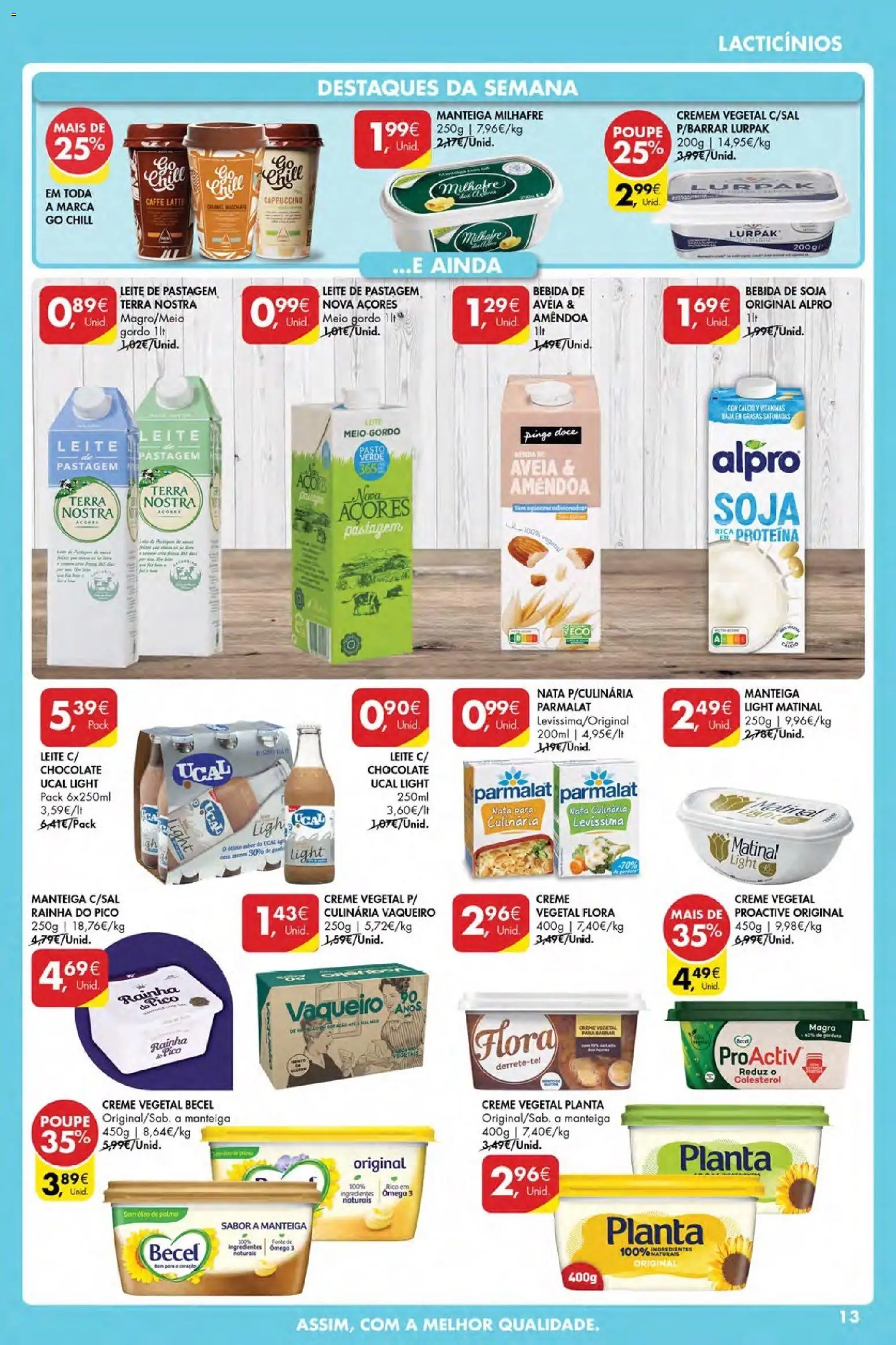 Pingo Doce Poupe Esta Semana Açores │ válido de 07.05.2026 | Página: 13 | Produtos: Soja, Aveia, Chocolate, Proteina