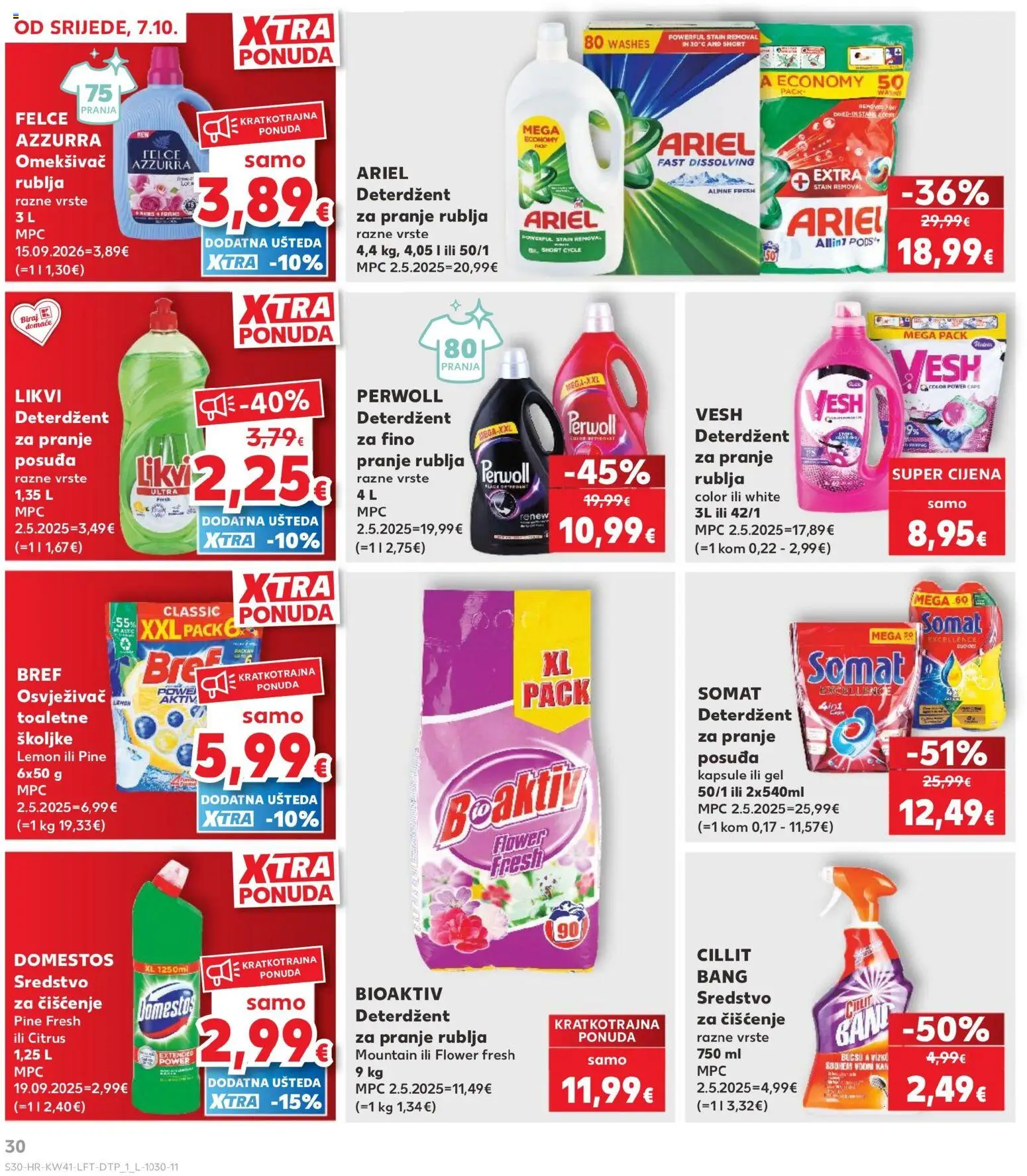 Kaufland katalog | vrijedi od 07.10.2026 | Stranica: 30 | Proizvodi: Omekšivač, Somat, Perwoll, Kapsule