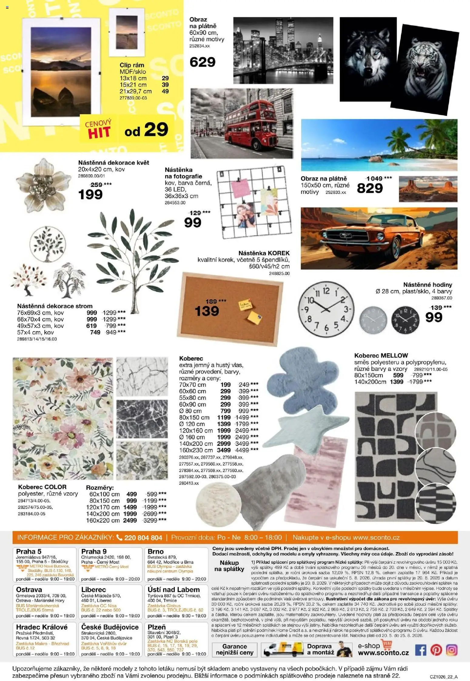 Sconto nábytek leták od 05.08.2026 | Strana: 22 | Produkty: Hodiny, Mošt, Modely, Koberec