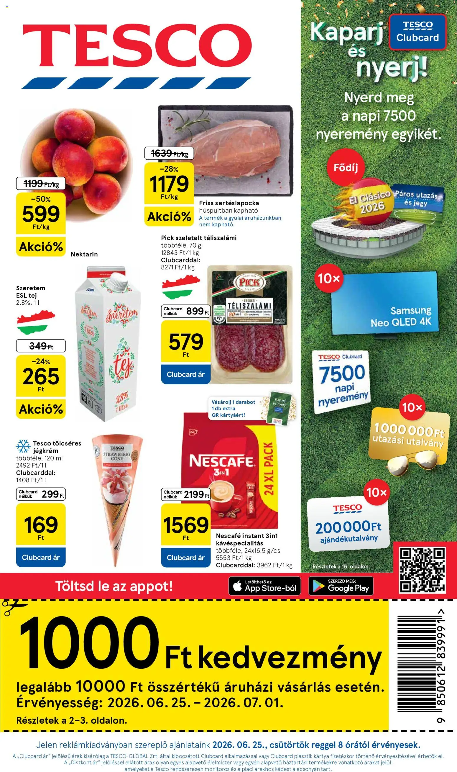 Tesco akciós ujság - amely érvényes a következő dátumtól: 25.06.2026 | Oldal: 1