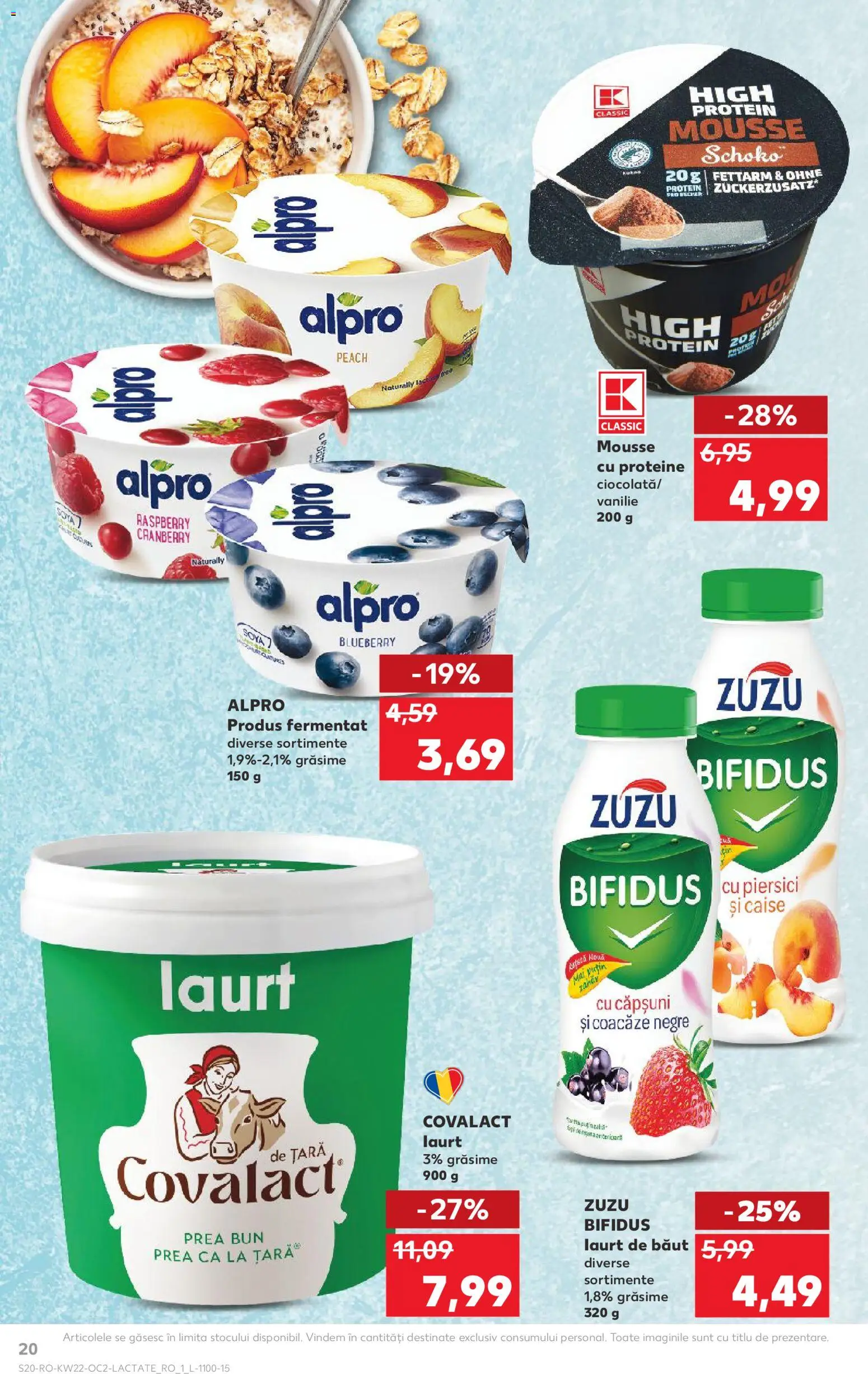 Kaufland RO akciós ujság - amely érvényes a következő dátumtól: 27.05.2026 | Oldal: 20 | Termékek: Alpro, Protein