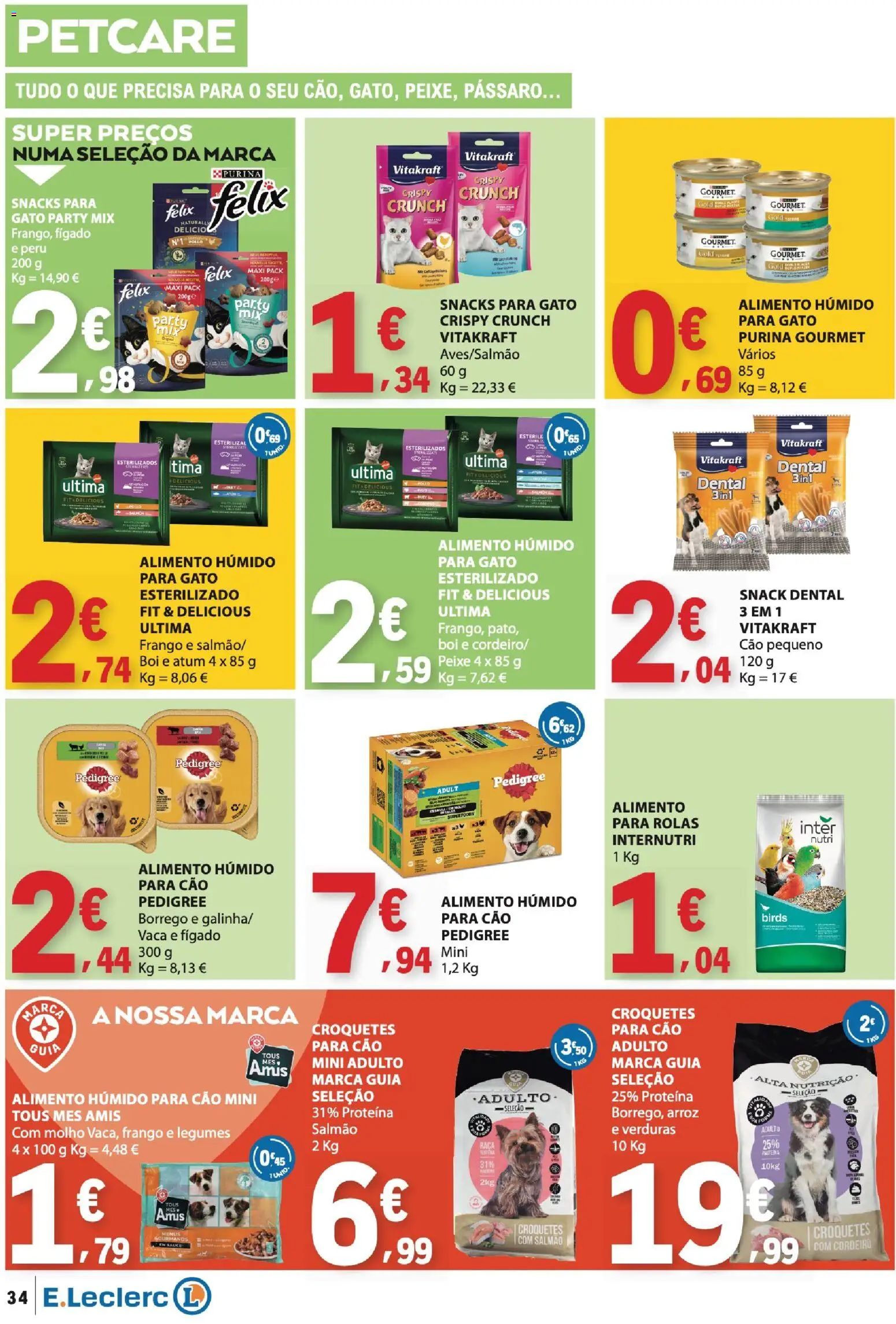 E.Leclerc folheto │ válido de 06/08/2026 | Página: 34 | Produtos: Atum, Peru, Legumes, Snacks