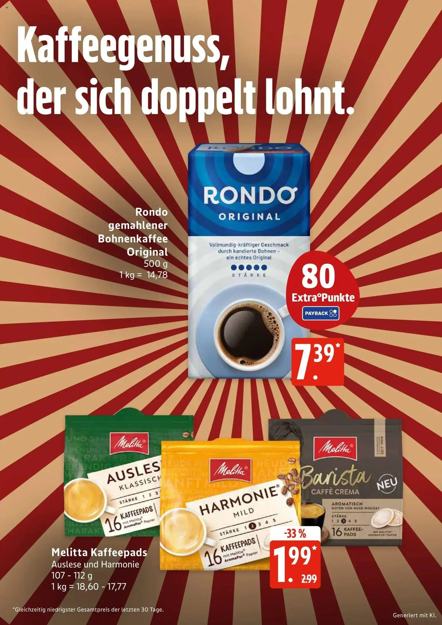Edeka Prospekt Rostock (ab 28.09.2026) » Angebote Online | Seite: 19 | Produkte: Melitta, Kaffeepads, Kaffee