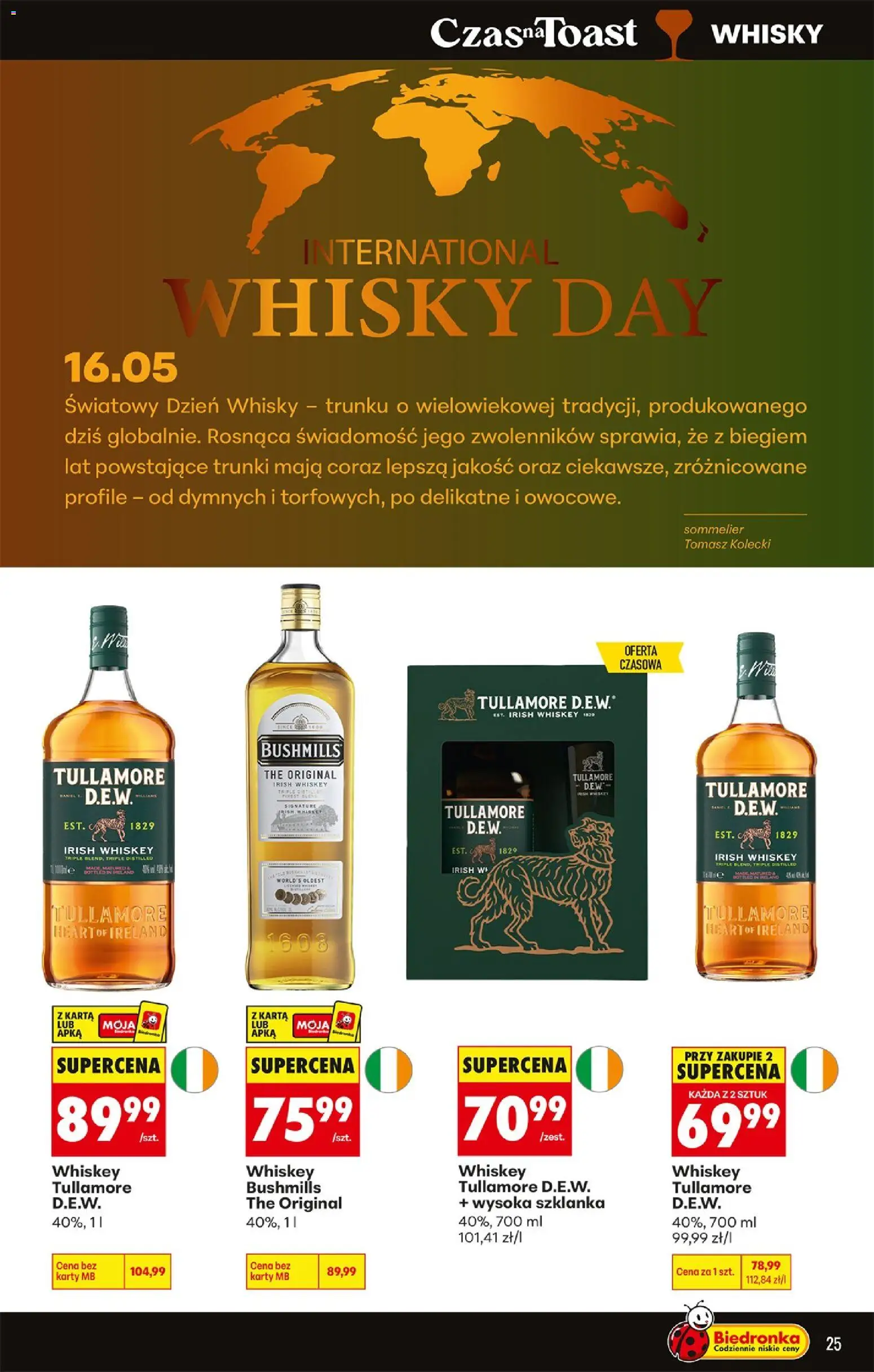 Biedronka gazetka - Czas na toast od 04.05.2026 | Strona: 25 | Produkty: Szklanka, Karta, Whisky