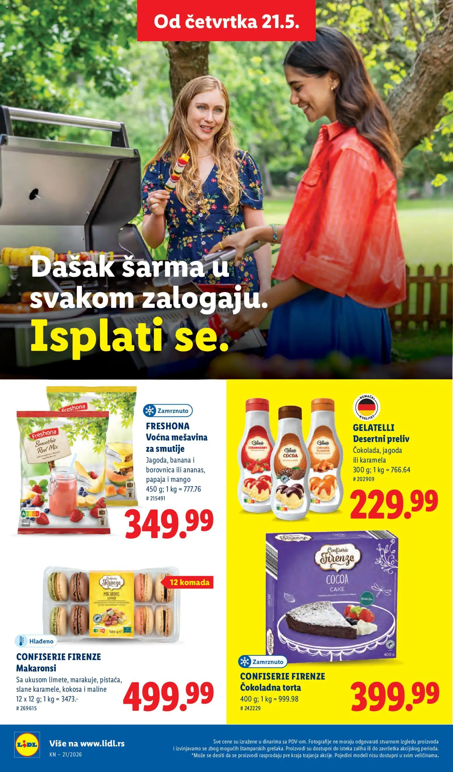 Lidl katalog - važi od 21.05.2026 | Strana: 54 | Proizvode: Macarons, Mango, Borovnica, Torta