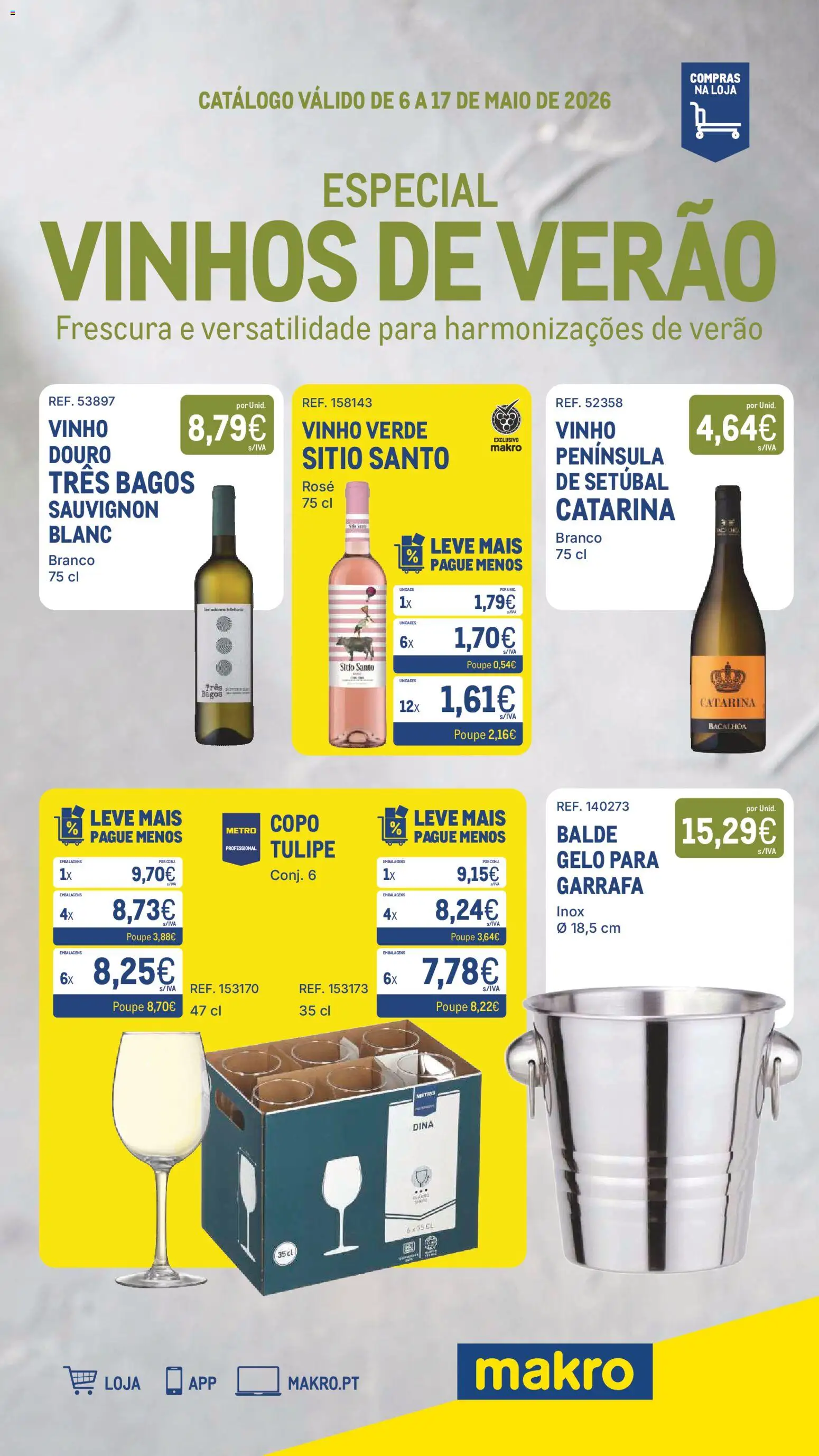 Makro - Especial Vinhos de Verão │ válido de 06.05.2026 | Página: 1 | Produtos: Balde, Vinho