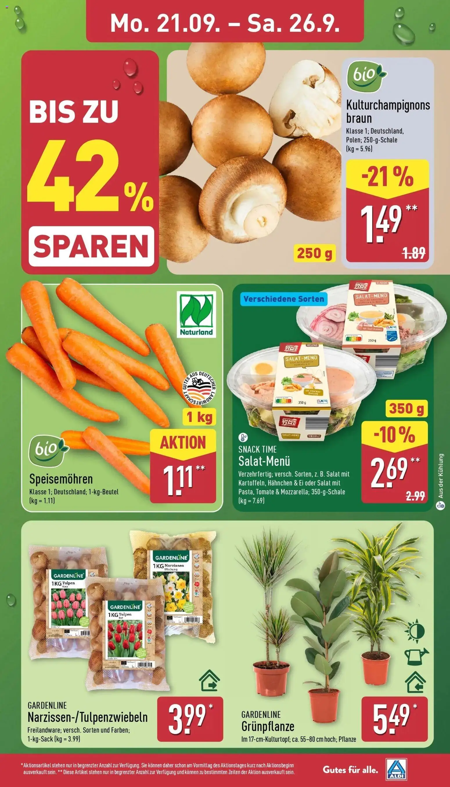 Aldi Aktueller Prospekt (ab 21.09.2026) » Angebote Online | Seite: 3 | Produkte: Hahnchen, Salat