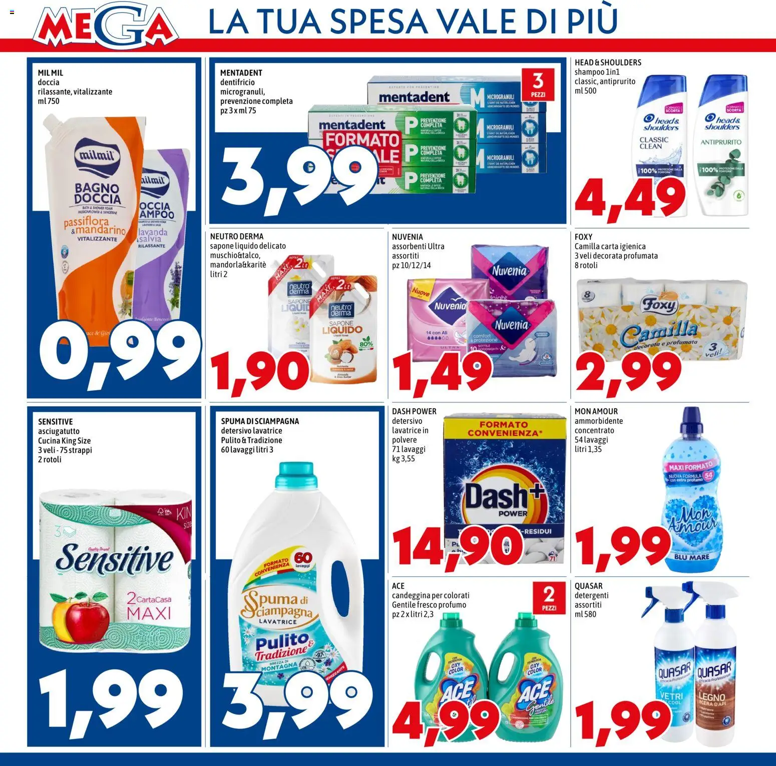 Volantino Mega del 01/10/2026 | Pagina: 12 | Prodotti: Head & Shoulders, Carta igienica, Asciugatutto, Bagno