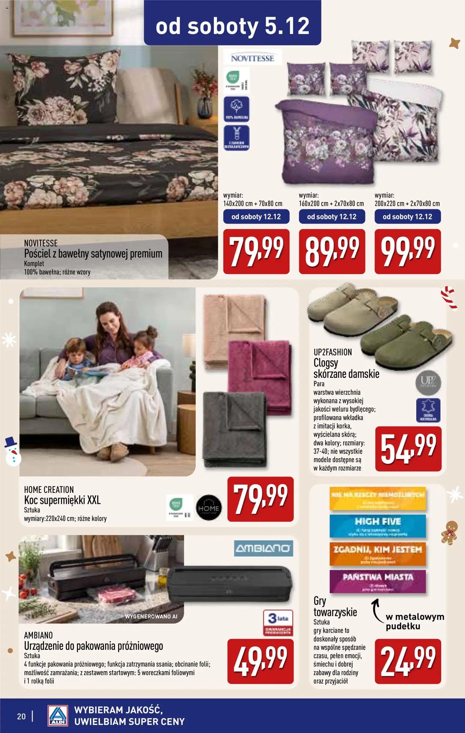 Aldi gazetka - Katalog prezentowy od 28.10.2026 | Strona: 20 | Produkty: Pościel, Koc, Gry, Ambiano