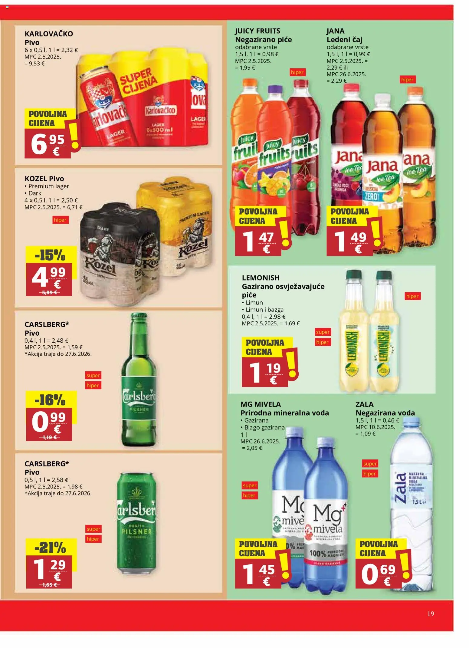 Ultra Gros katalog | vrijedi od 27.05.2026 | Stranica: 19 | Proizvodi: Mineralna voda, Kozel, Karlovačko, Voda