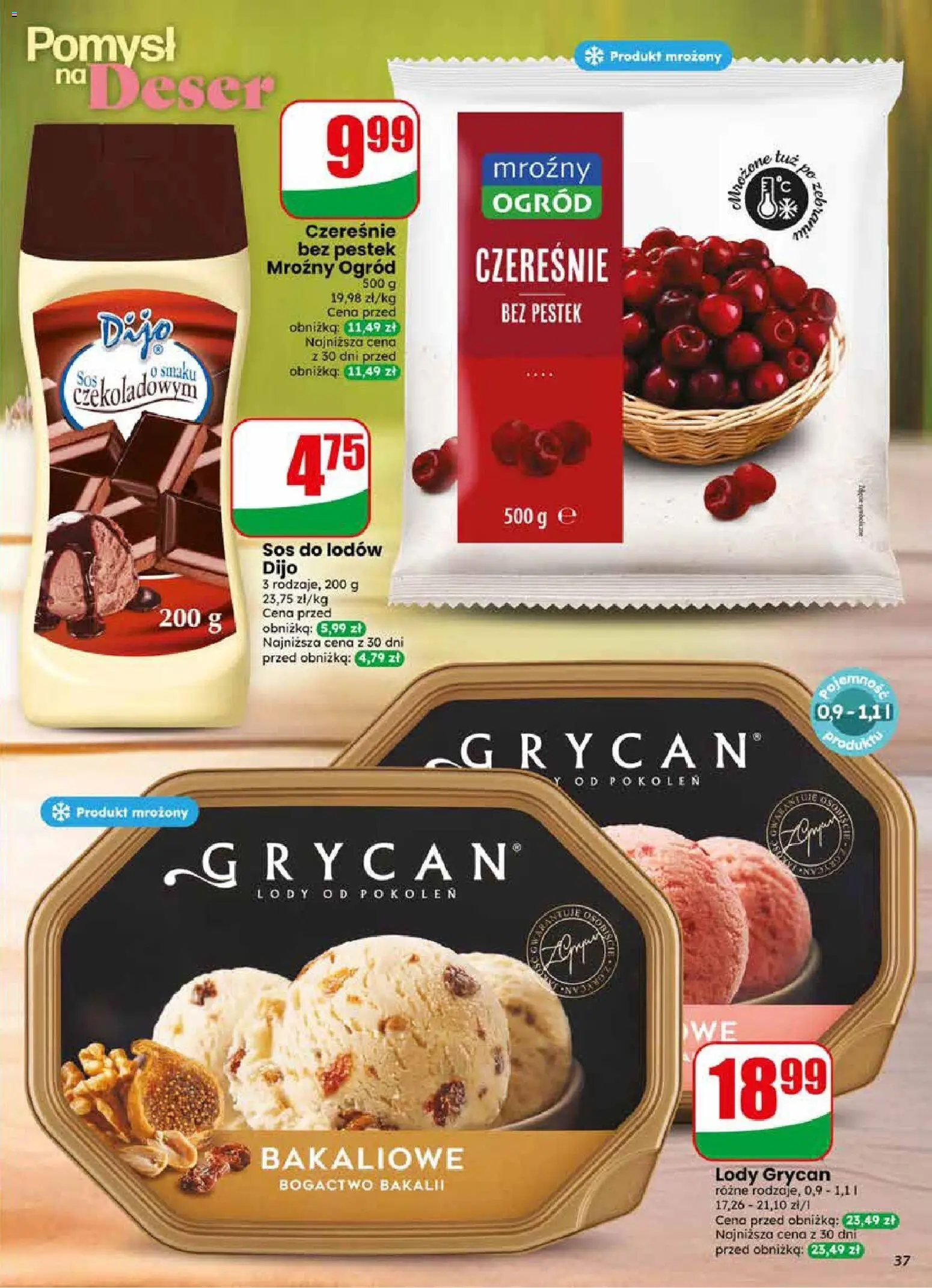 Dino gazetka od 17.06.2026 | Strona: 37 | Produkty: Lody Grycan, Czereśnie, Lody, Sos