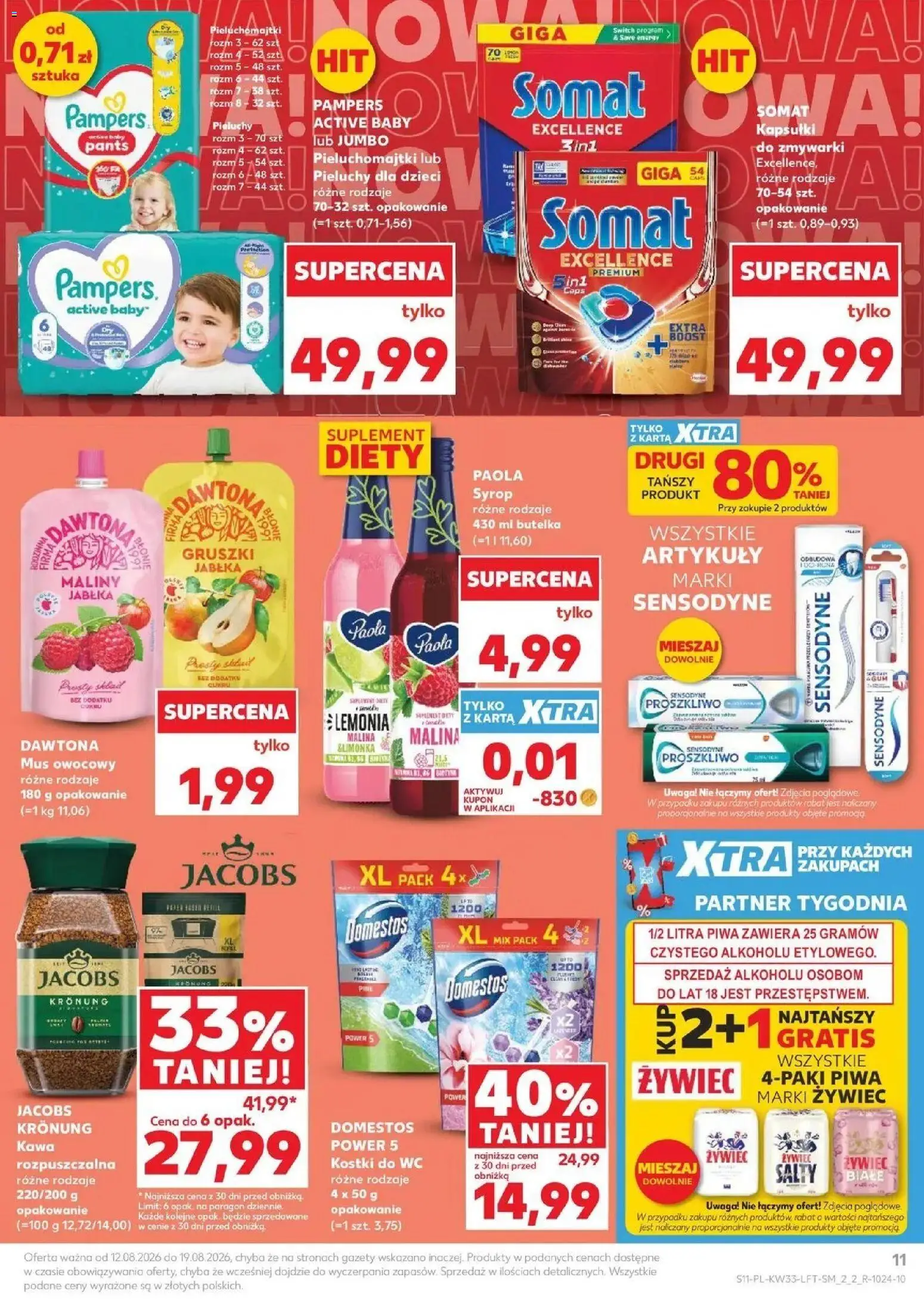 Kaufland - Kaufland Gazetka Tygodnia ważne do 19.08 od 12.08.2026 - od jutra PDF | Strona: 11 | Produkty: Syrop, Mus owocowy, Domestos, Pieluchy