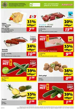 Nah und Frisch Flugblatt ab 24.06.2026 gültig | Seite: 8 | Produkte: Gurken, Obst, Rindfleisch, Ananas