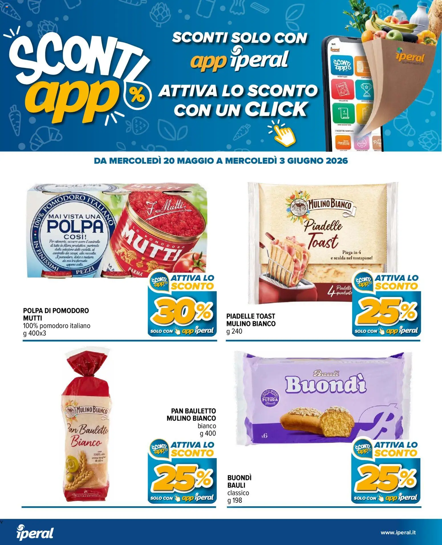 Volantino Iperal del 20.05.2026 | Pagina: 25 | Prodotti: Pomodoro, Mutti, Tostapane