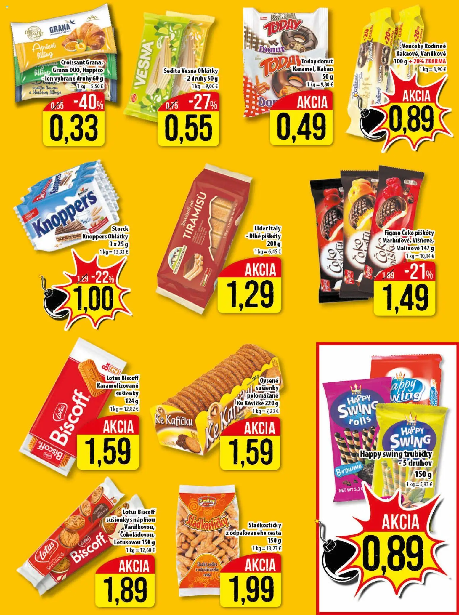 Nové Klas akcie – leták je platný od 23.03.2026 | Strana: 14 | Produkty: Donut, Croissant, Kakao