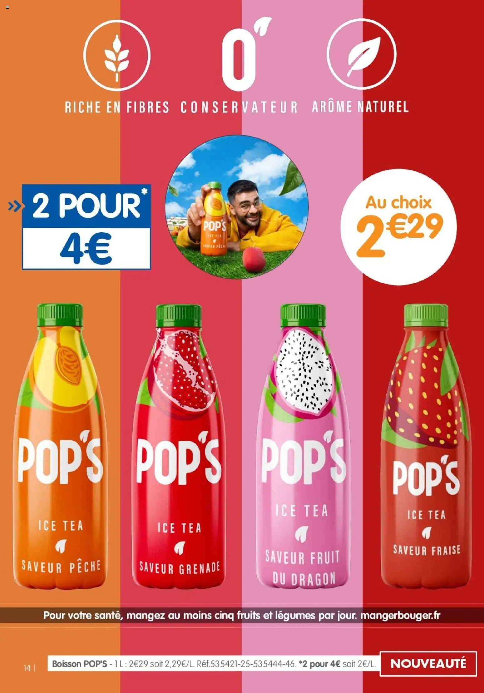 {H1} | Page: 14 | Produits: Ice tea, Fraise, Boisson, Pêche