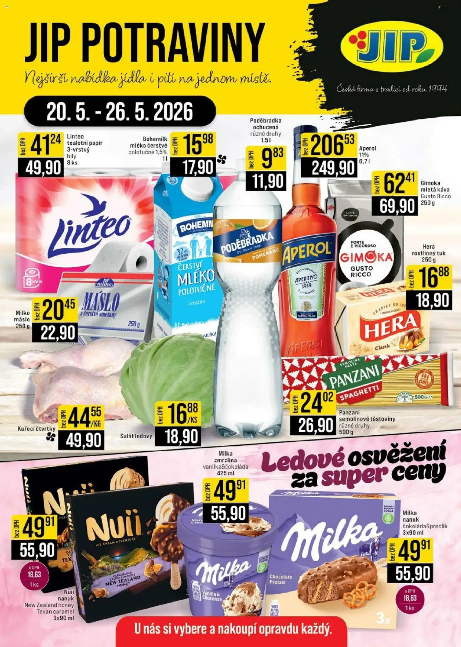 Jip leták - Cash & Carry od 20.05.2026 | Strana: 1 | Produkty: Máslo, Zmrzlina, Aperol, Mletá káva