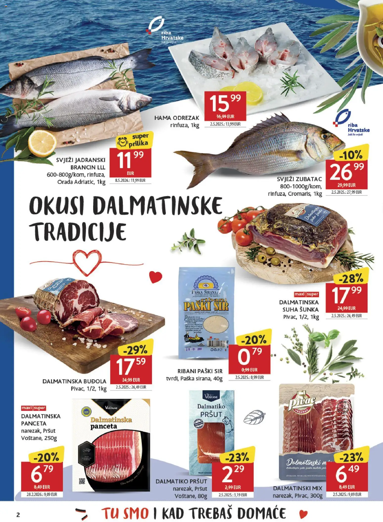 Konzum katalog | vrijedi od 18.05.2026 | Stranica: 2 | Proizvodi: Sir, Šunka, Riba, Panceta