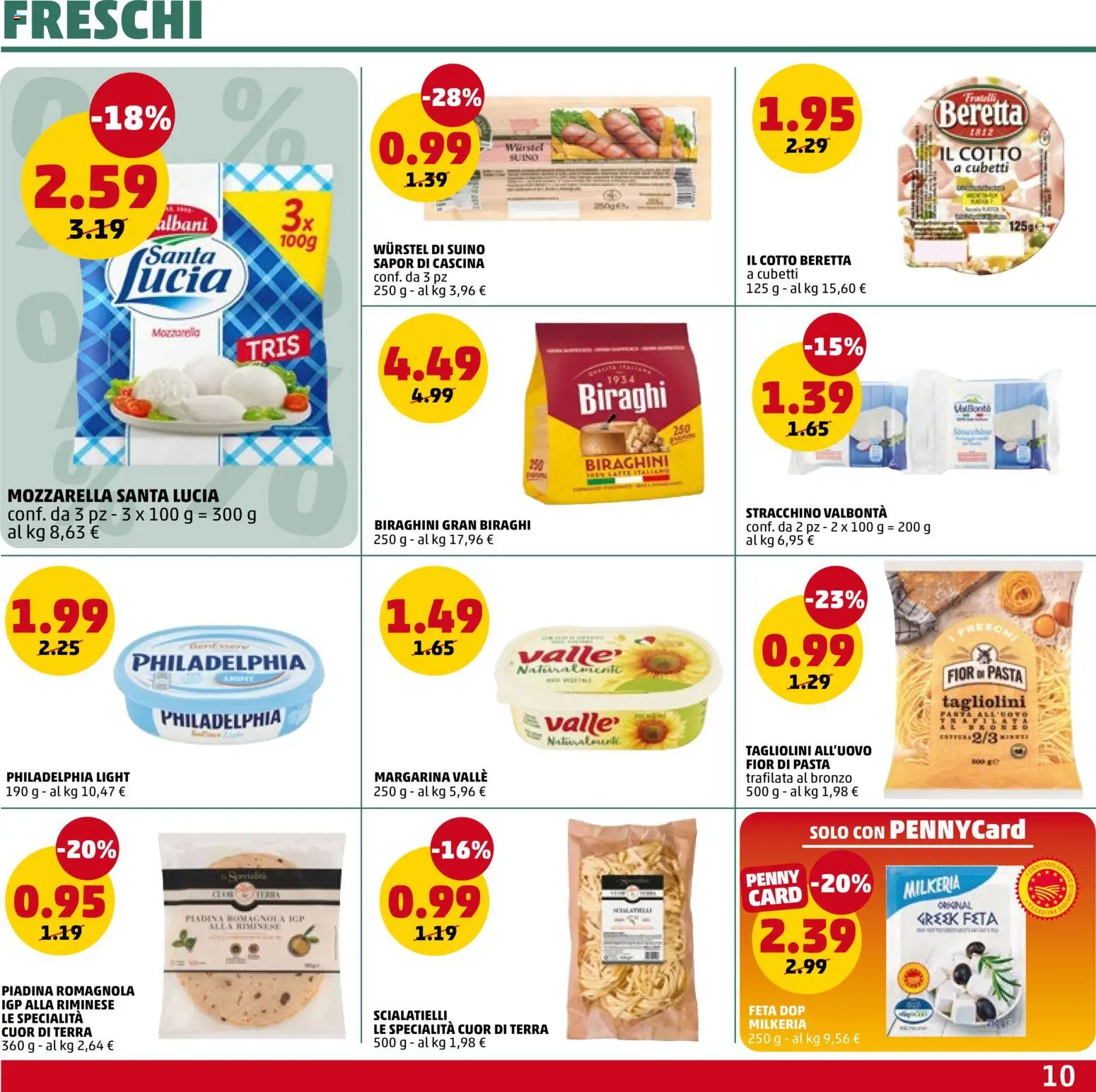 Volantino PENNY del 18.06.2026 | Pagina: 10 | Prodotti: Suino, Pasta, Margarina, Feta