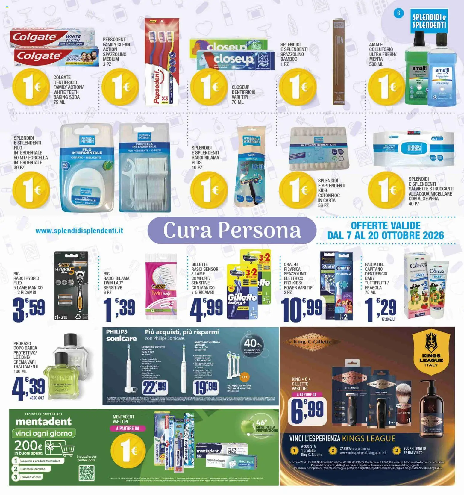 Volantino Splendidi e Splendenti del 07/10/2026 | Pagina: 6 | Prodotti: Dentifricio, Collutorio, Filo interdentale, Menta