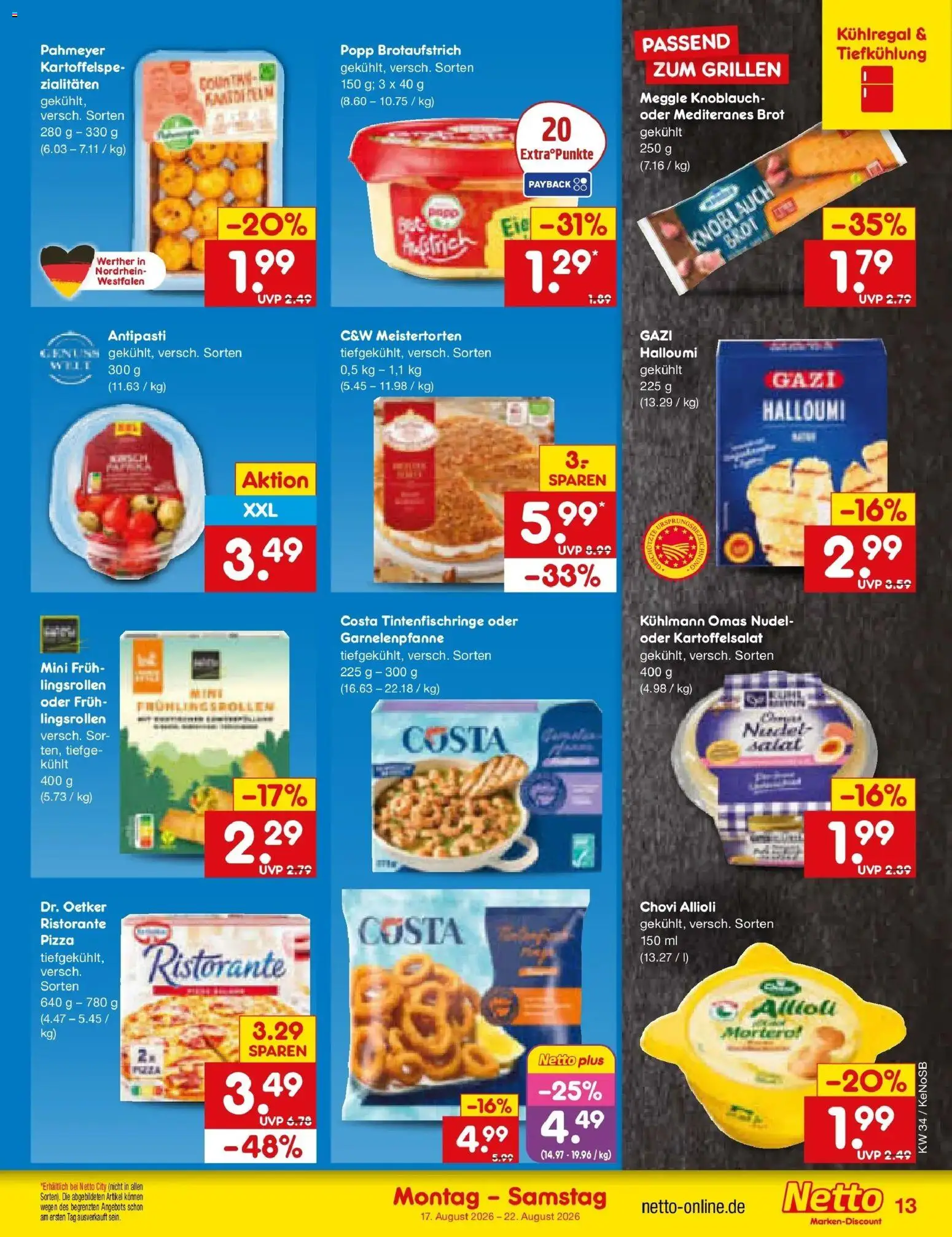 Netto Marken-Discount Prospekt Bonn – gültig ab 17.08.2026 | Seite: 17 | Produkte: Ristorante, Knoblauch, Brot, Pizza