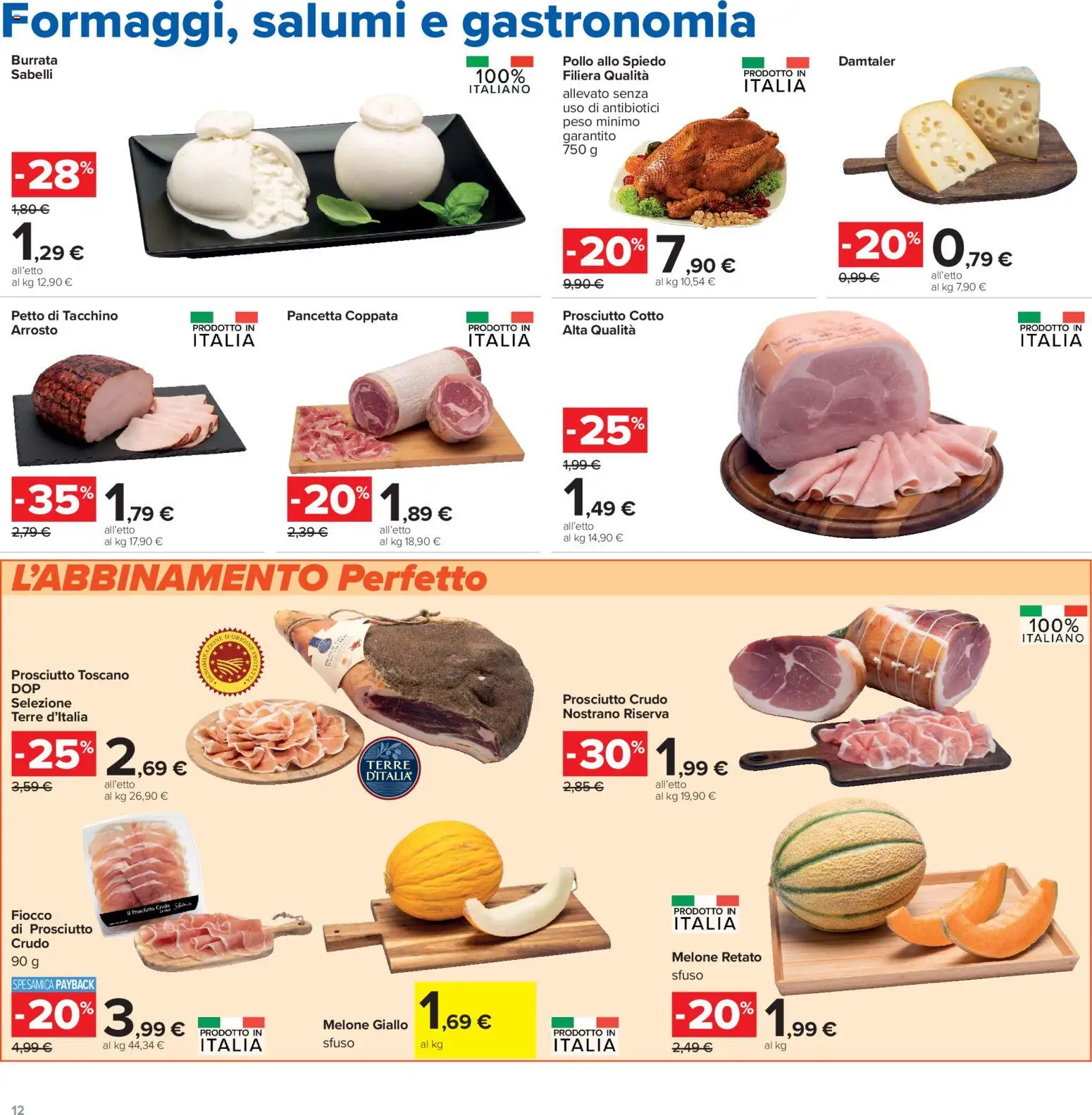 Volantino Carrefour del 16.06.2026 | Pagina: 12 | Prodotti: Prosciutto Cotto, Pollo, Pancetta, Prosciutto